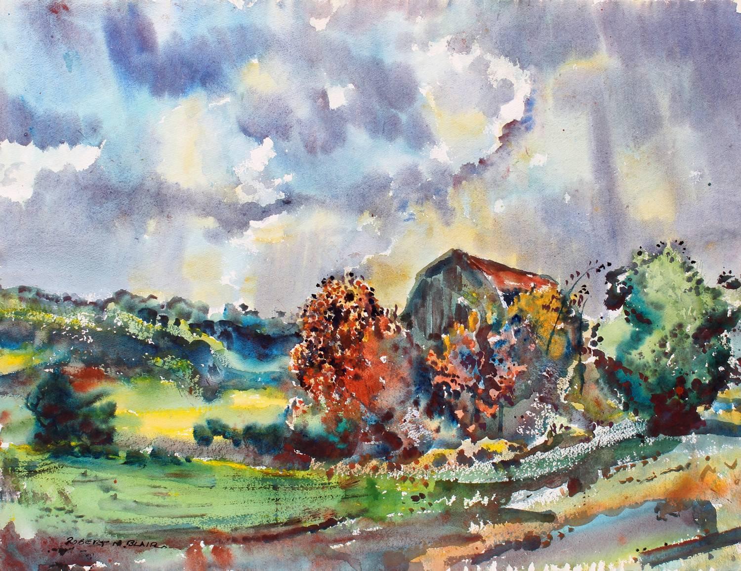 Robert Noel Blair Landscape Painting - Rain Storm in the Country