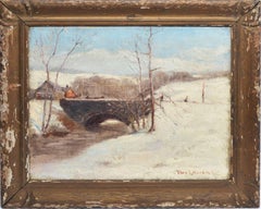 Antique Modernist Winter Landscape by Thomas Lorraine Hunt