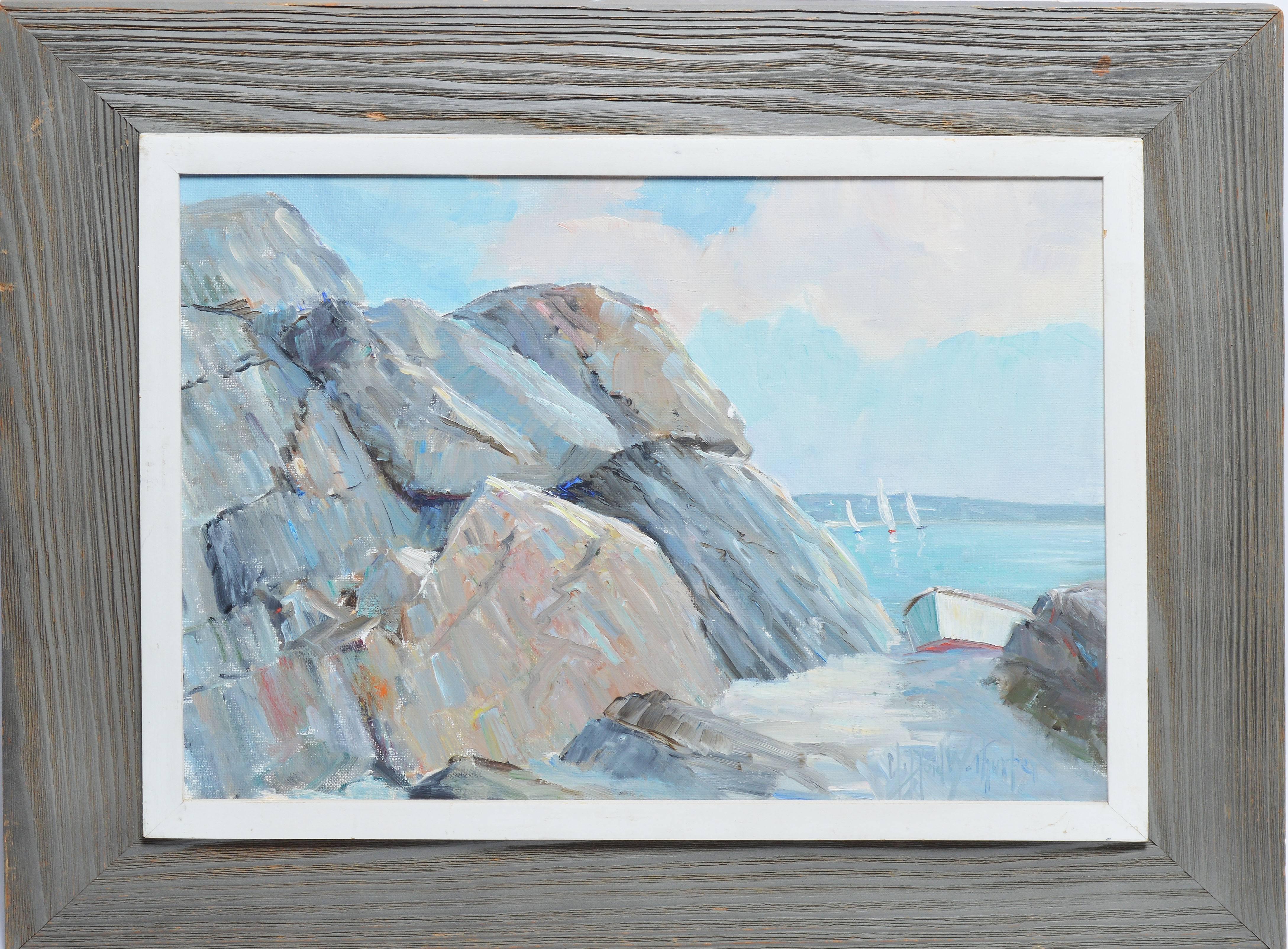 Clifford W. Thurber Landscape Painting - New England Coastal View by Clifford Thurber