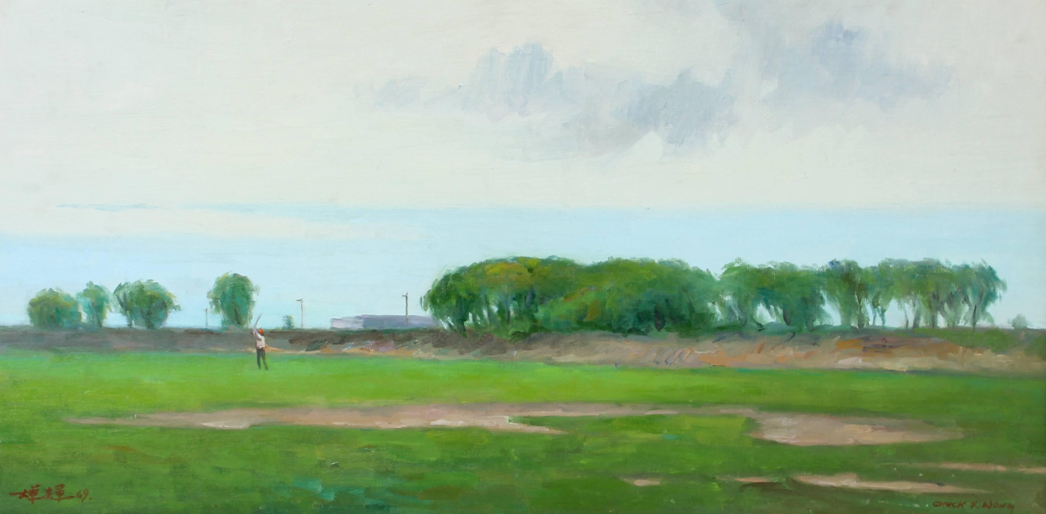 Chuck Fee Wong Landscape Painting - Golfing Long Island