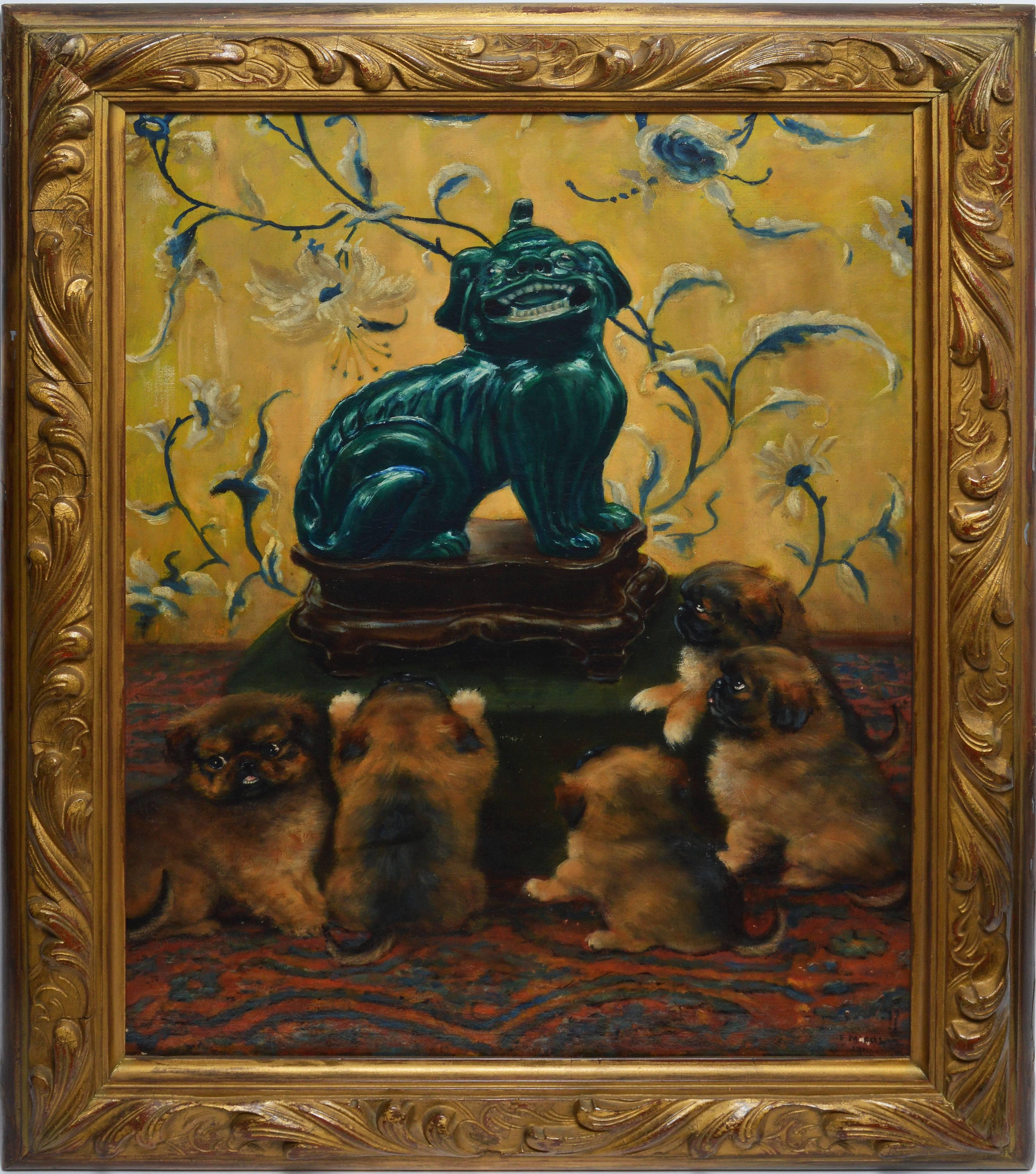 Unknown Animal Painting - The Idol, Fu Dog Portrait 