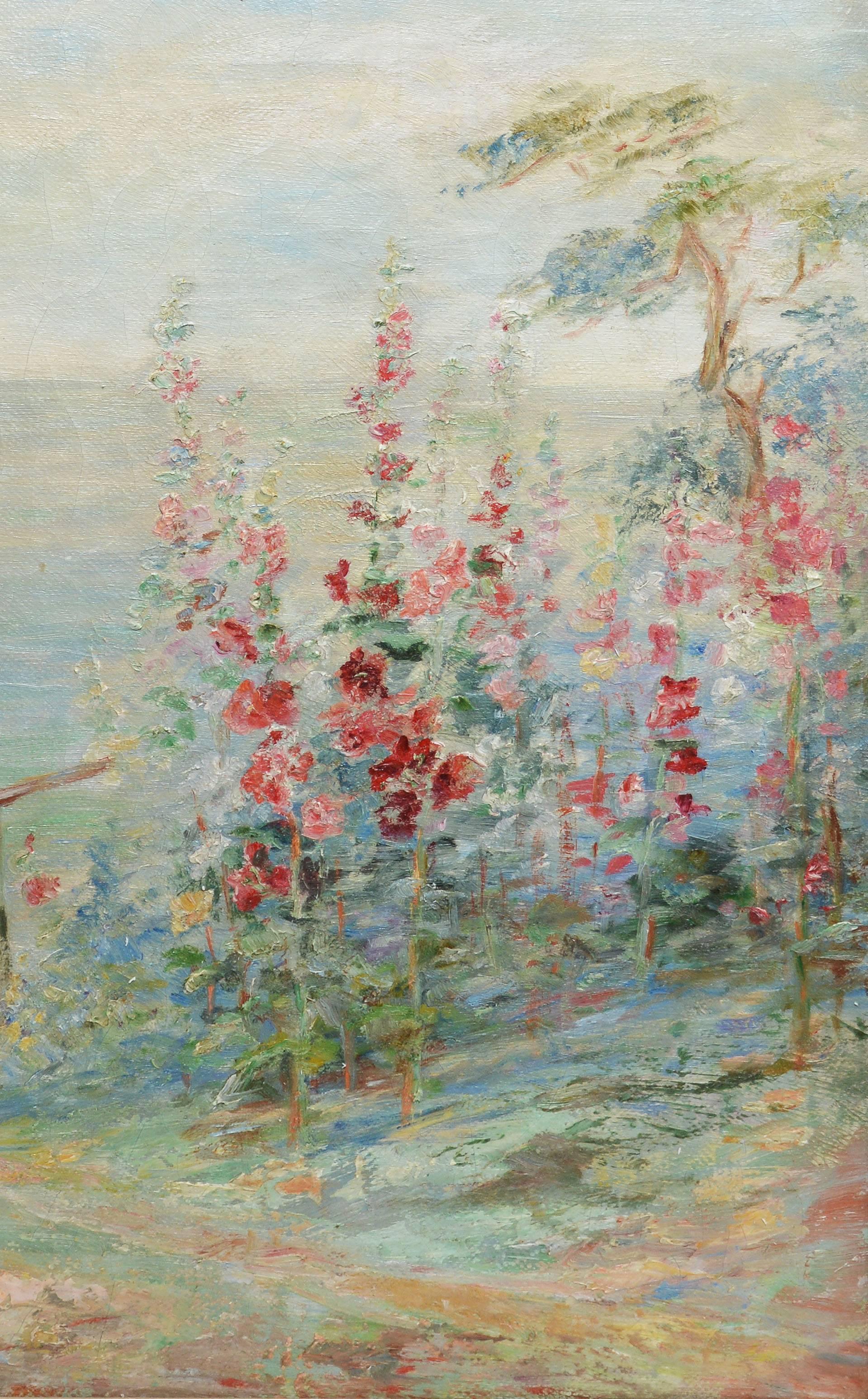 Hollyhocks by the Sea, Rosalind Clark Pratt 1