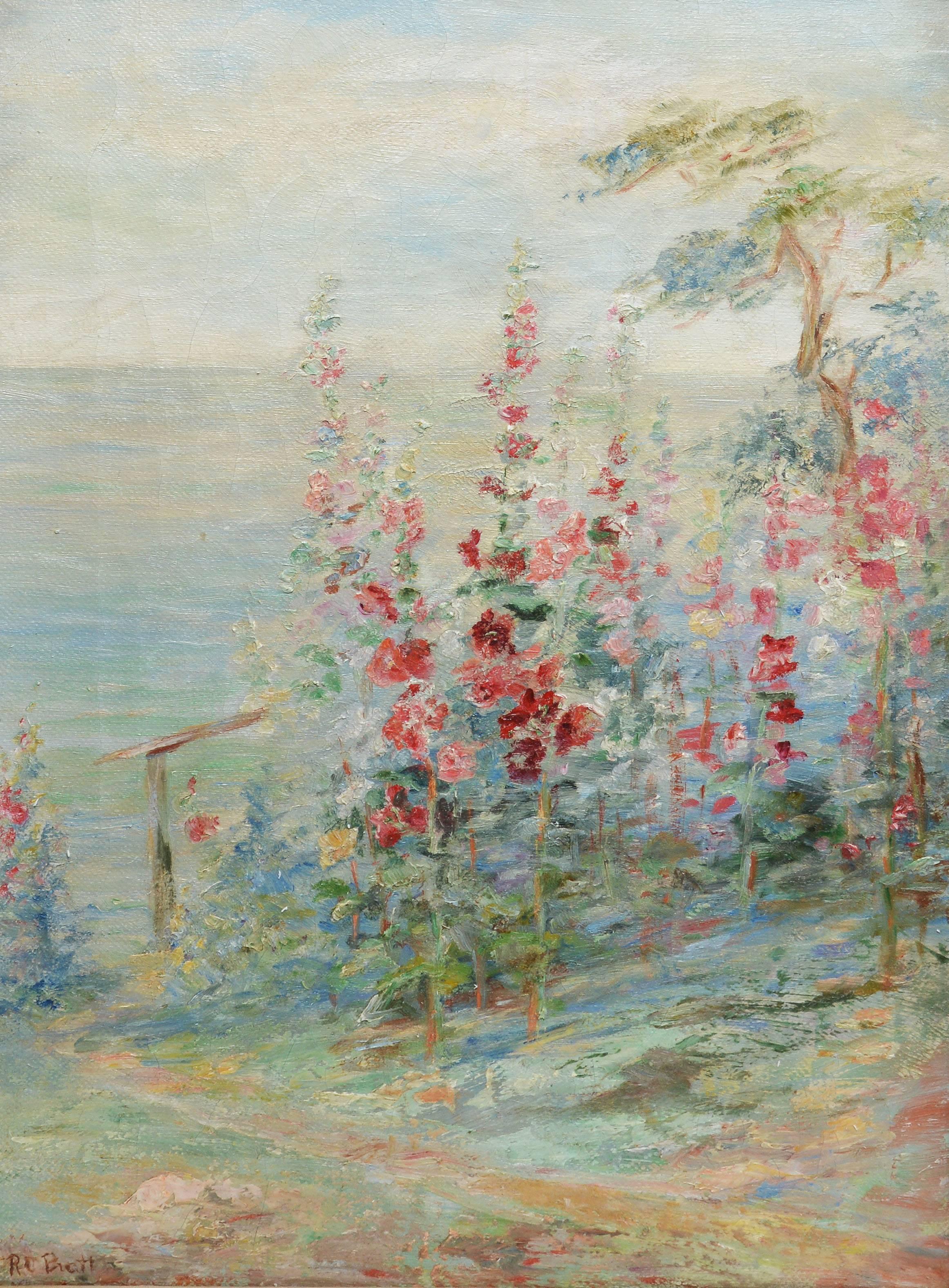 Hollyhocks by the Sea, Rosalind Clark Pratt 2