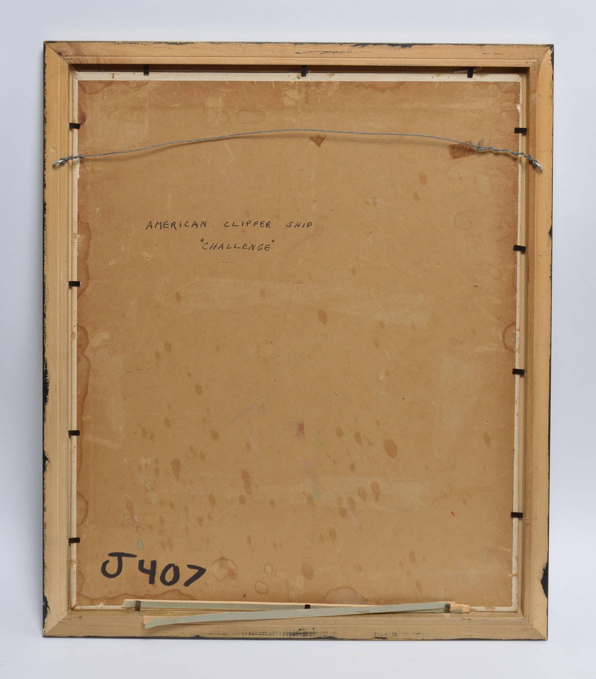 Seascape with a View of a Clipper Ship on the Ocean by Henry Bernahl 3