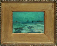 19th Century Arctic Seascape with Northern Lights