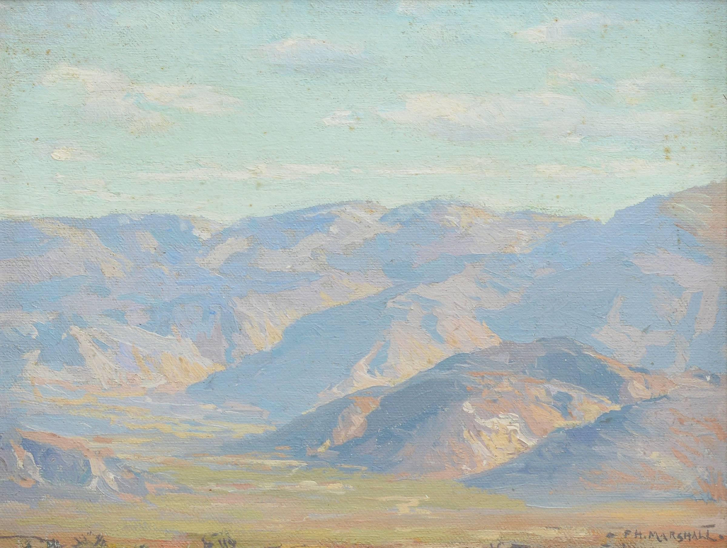 Banning Canyon, California, Plein Aire Impressionist Landscape by Frank Marshall - Gray Landscape Painting by Frank Howard Marshall