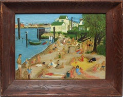 Bustling New England Beach Scene by Marcella Simone