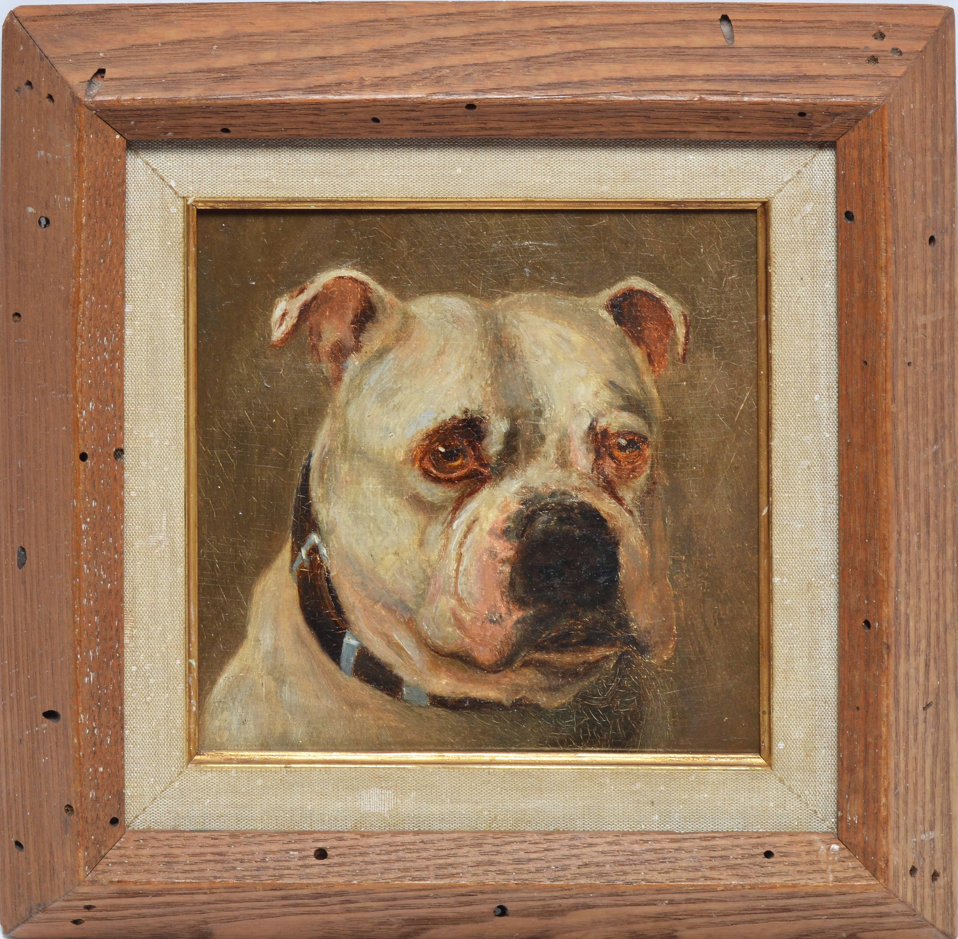 Unknown Animal Painting - 19th Century American School Portrait of a Dog