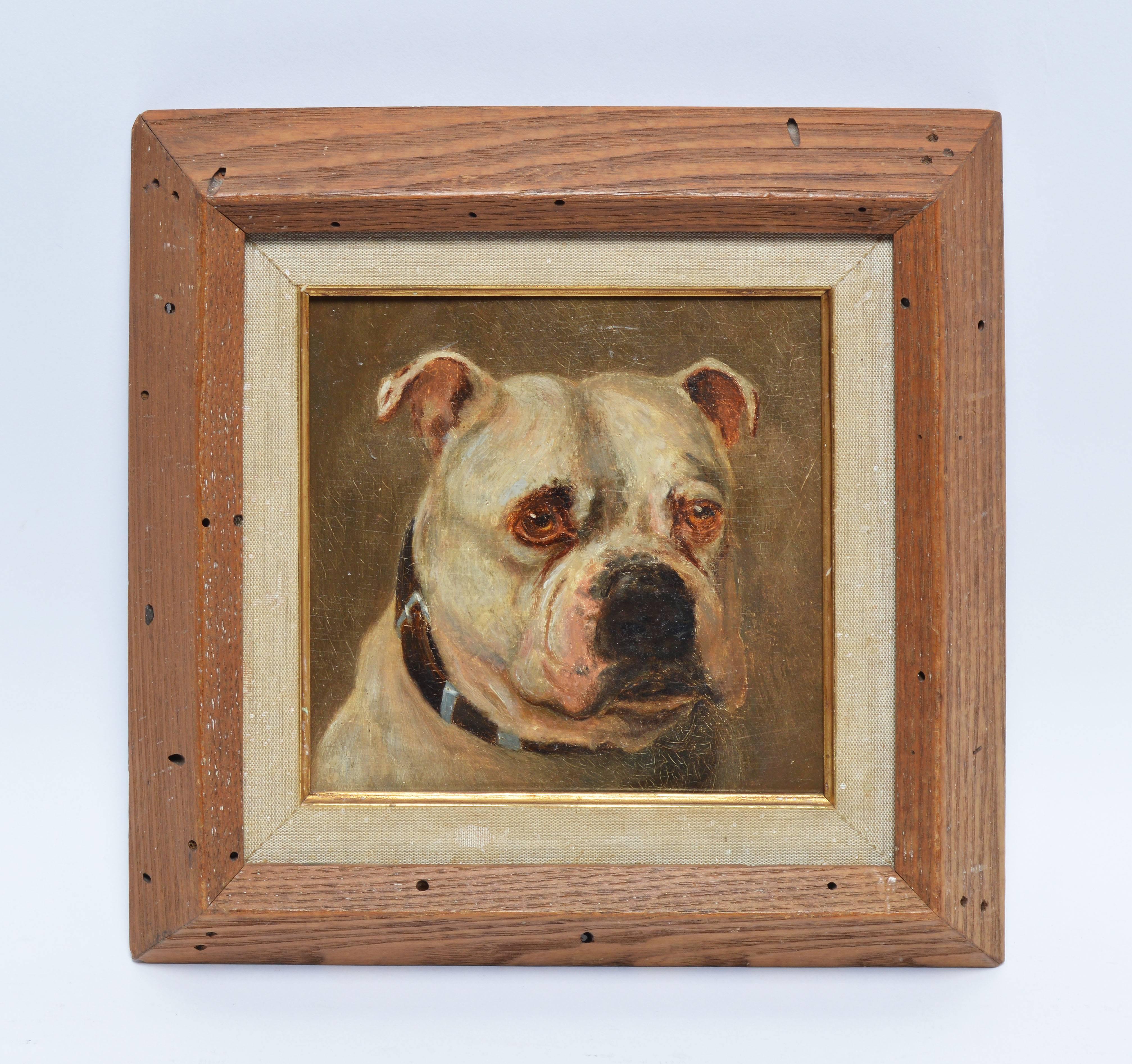 19th Century American School Portrait of a Dog - Painting by Unknown