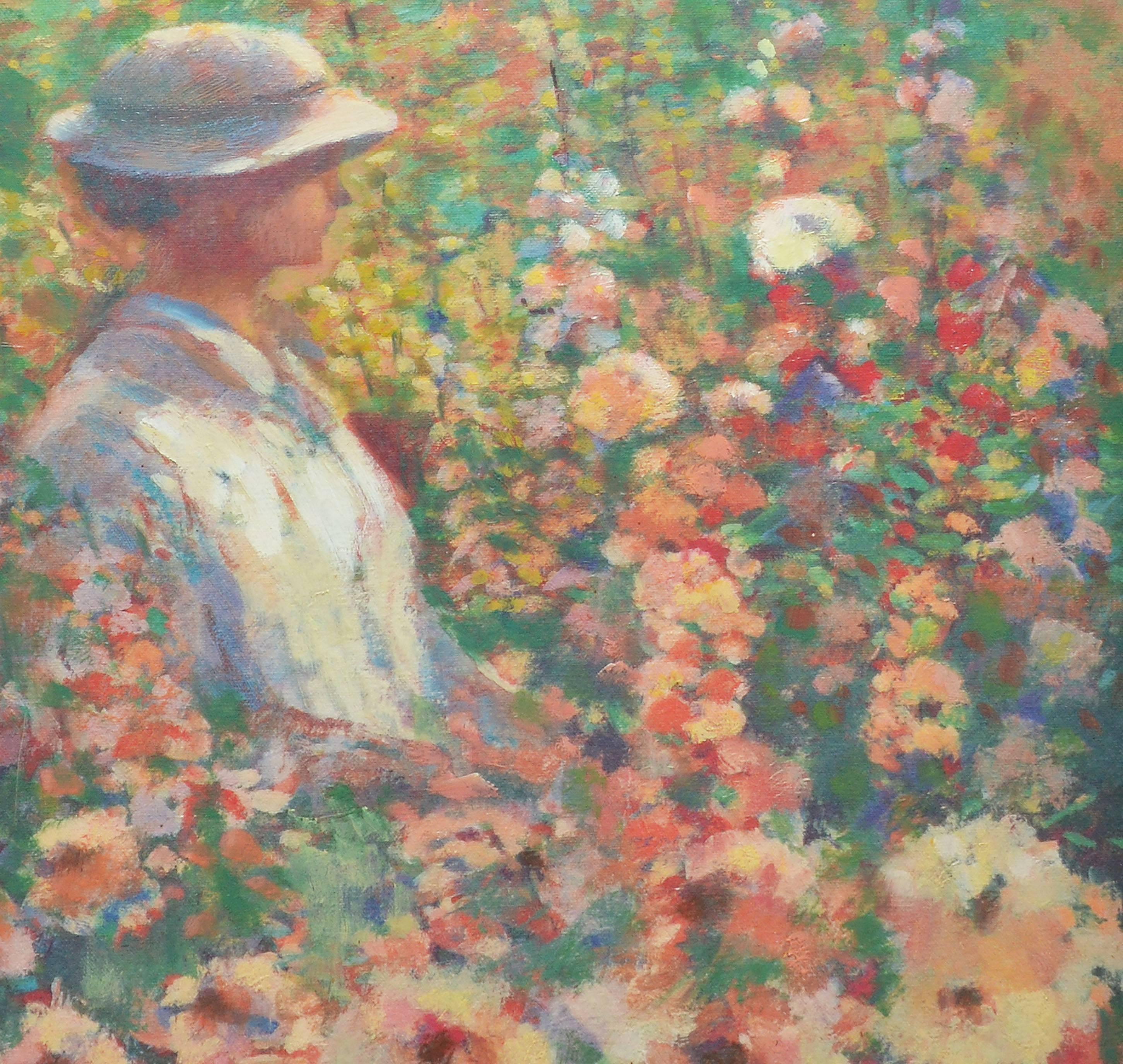 Portrait among the Hollyhocks, by Donald Roy Purdy 2