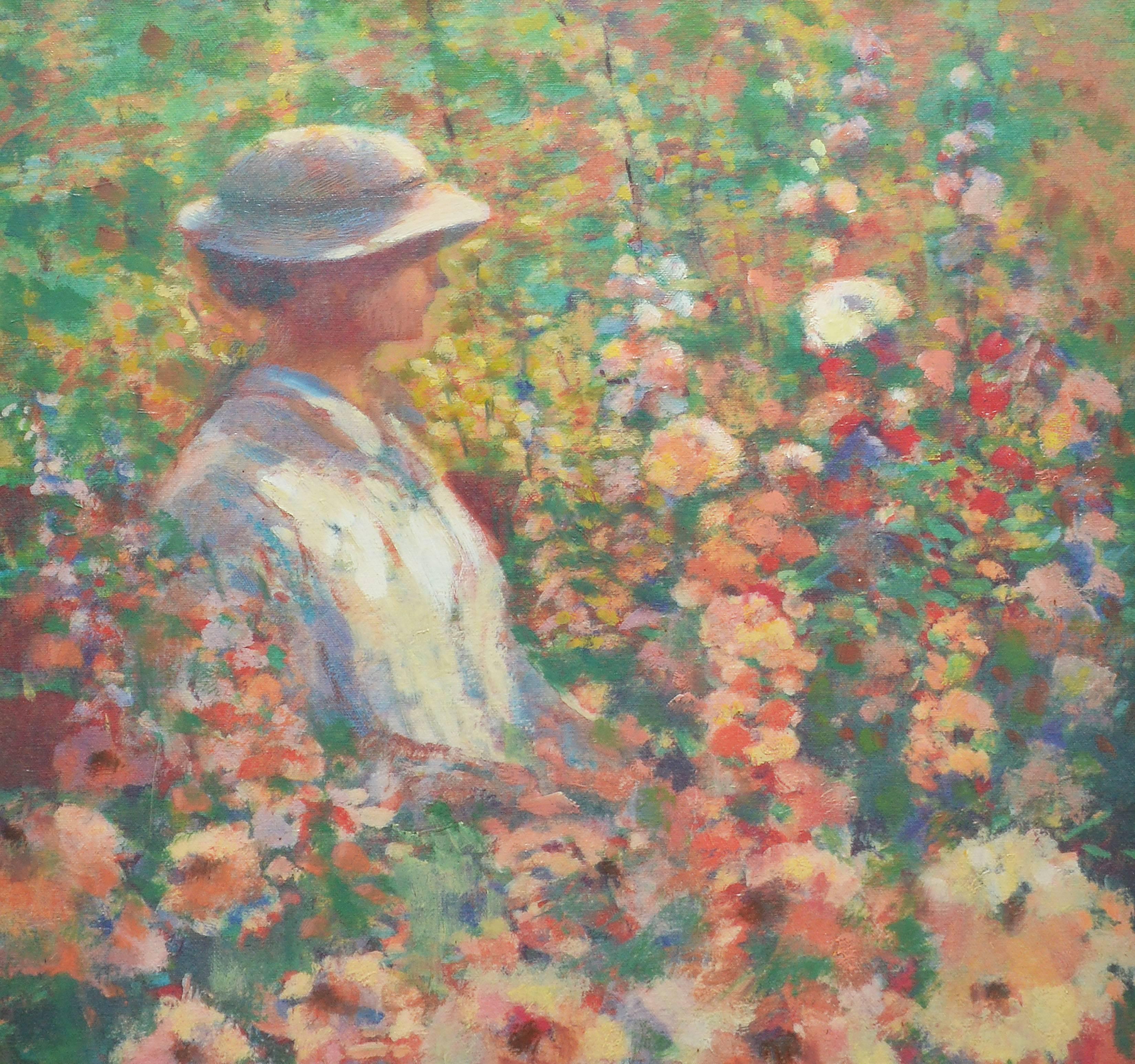 Portrait among the Hollyhocks, by Donald Roy Purdy 3
