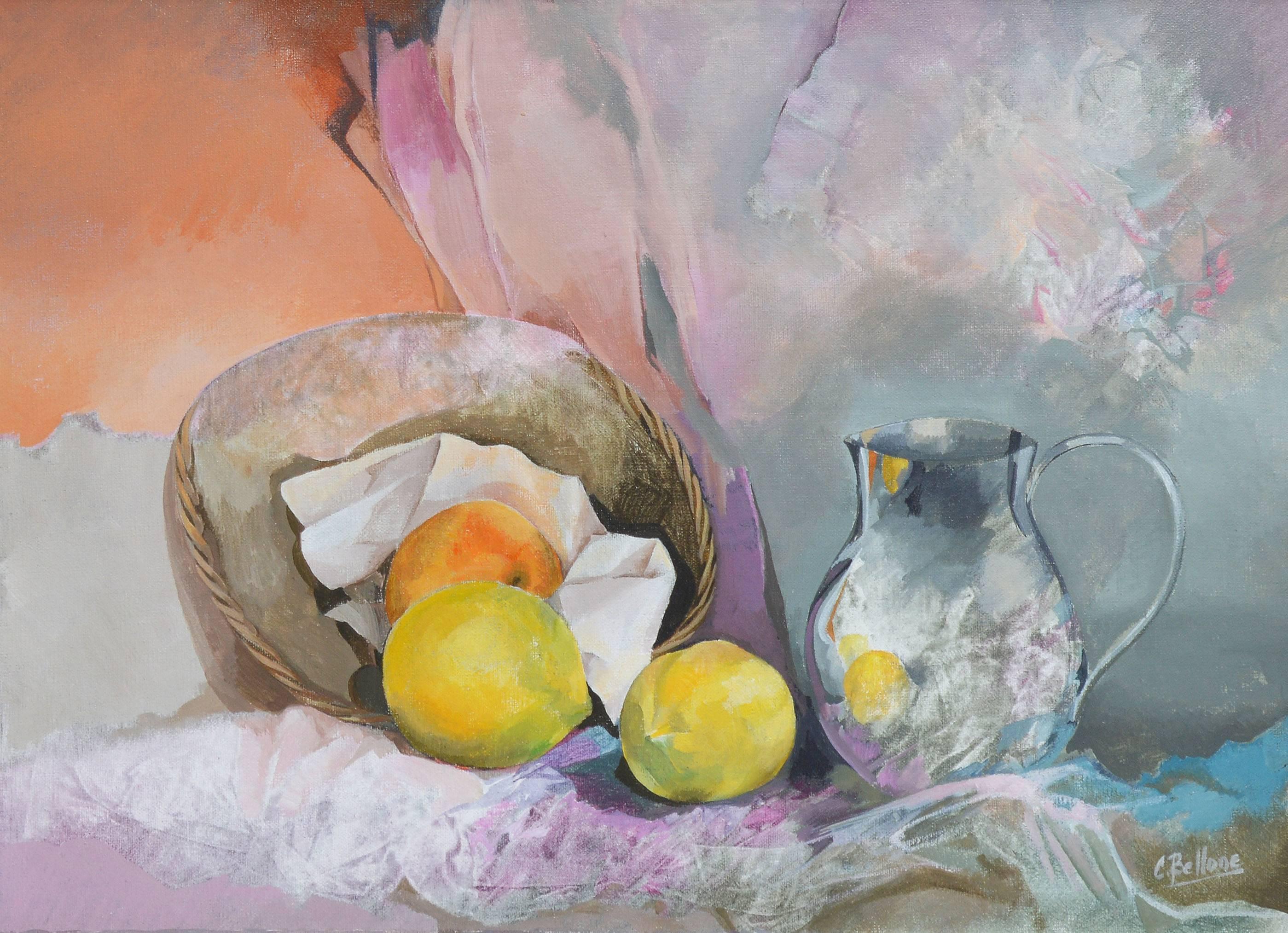 Fruit Still Life - Modern Painting by Unknown