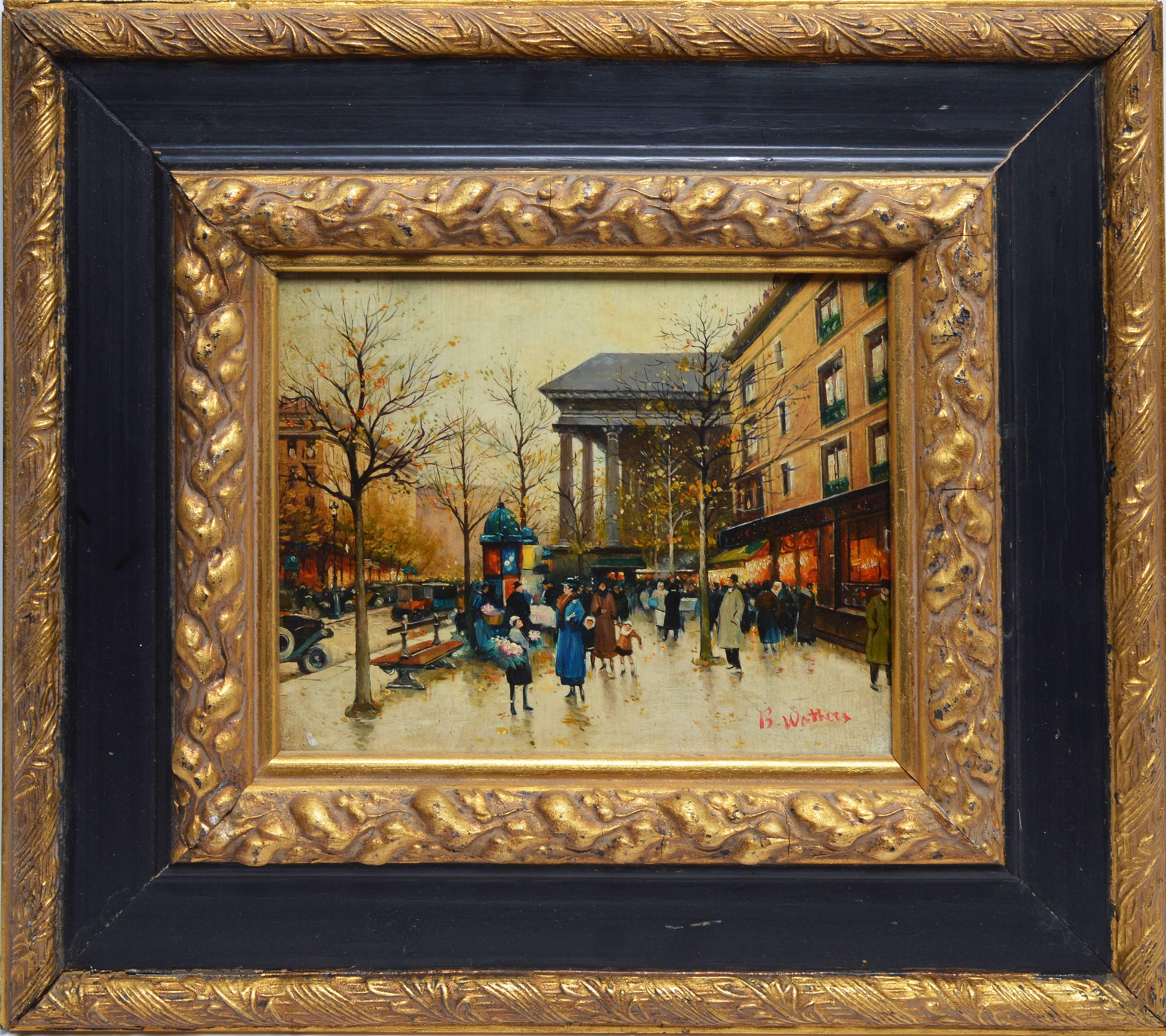Unknown Landscape Painting - Impressionist Paris Street Scene