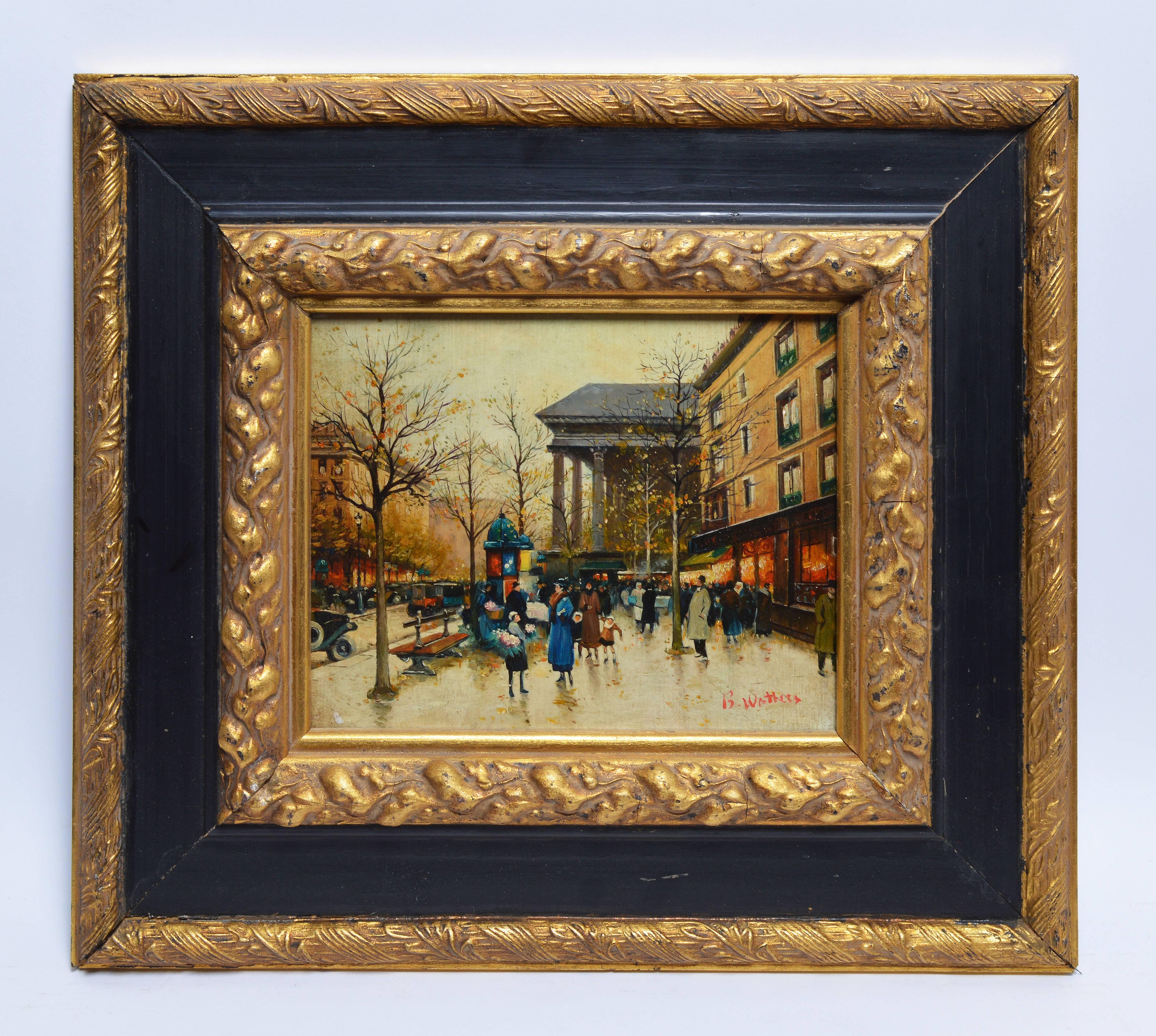 Impressionist Paris Street Scene - Painting by Unknown