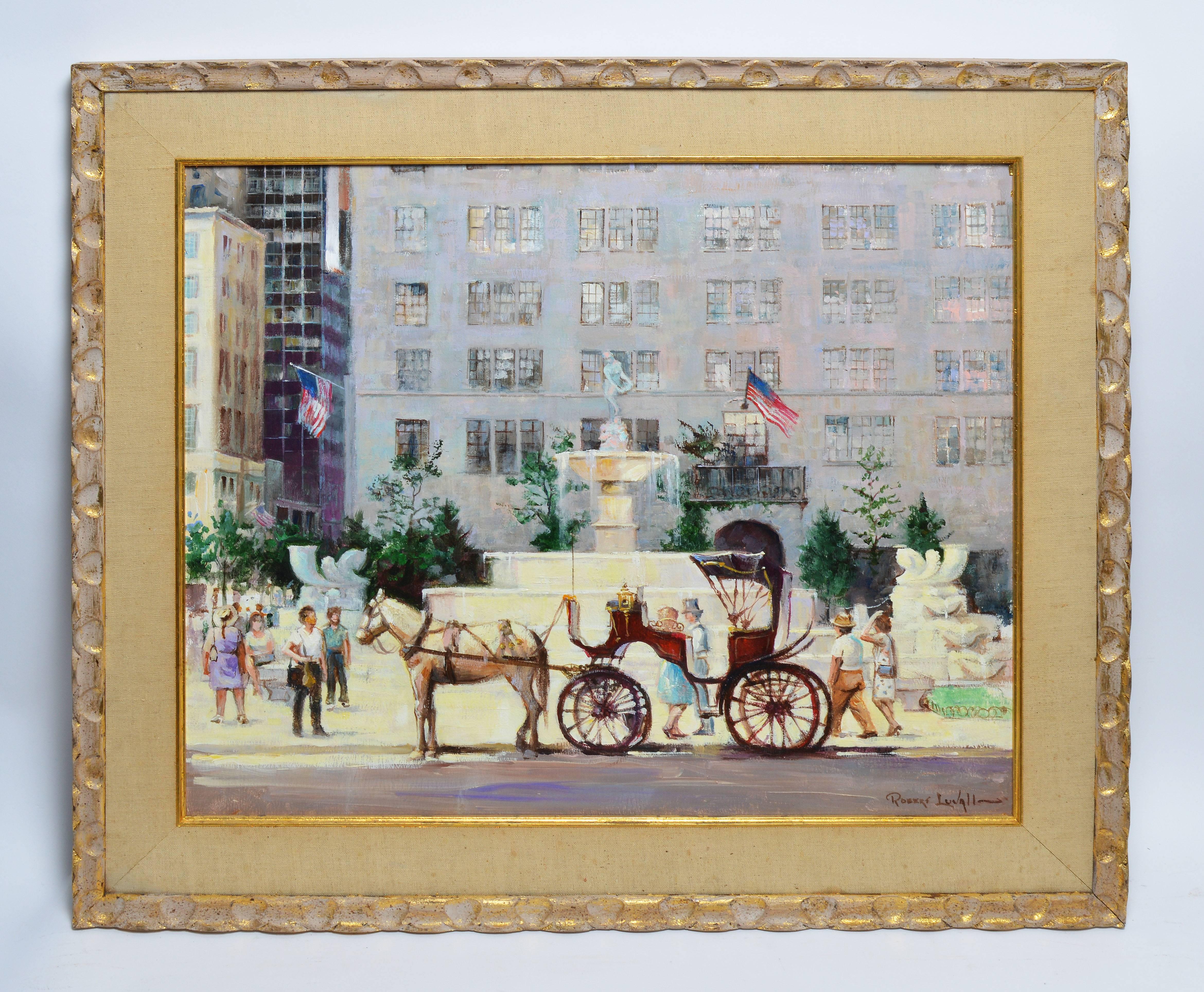 View of the Plaza Hotel, New York City - Painting by Robert Luvall