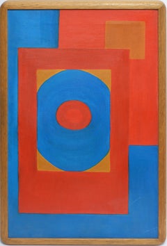 Abstract Expressionist in Blue and Red