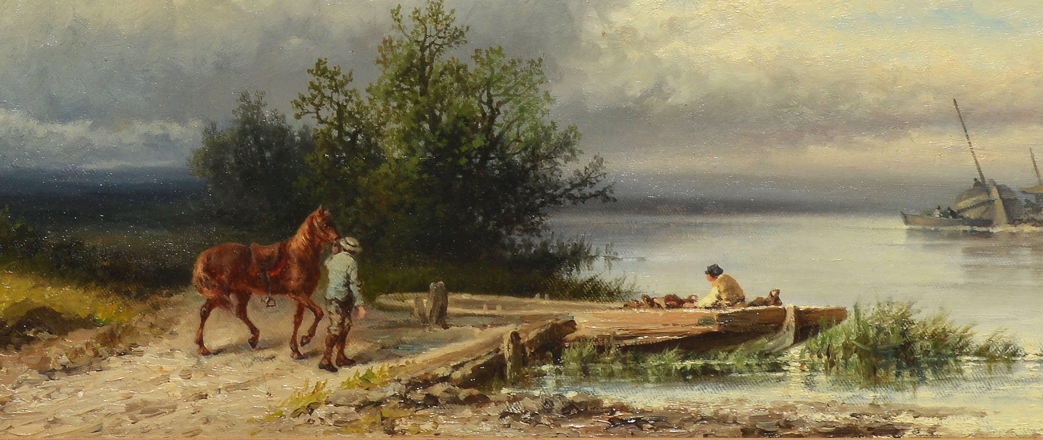 Walking the Hudson River  - Hudson River School Painting by William Henry Cooper