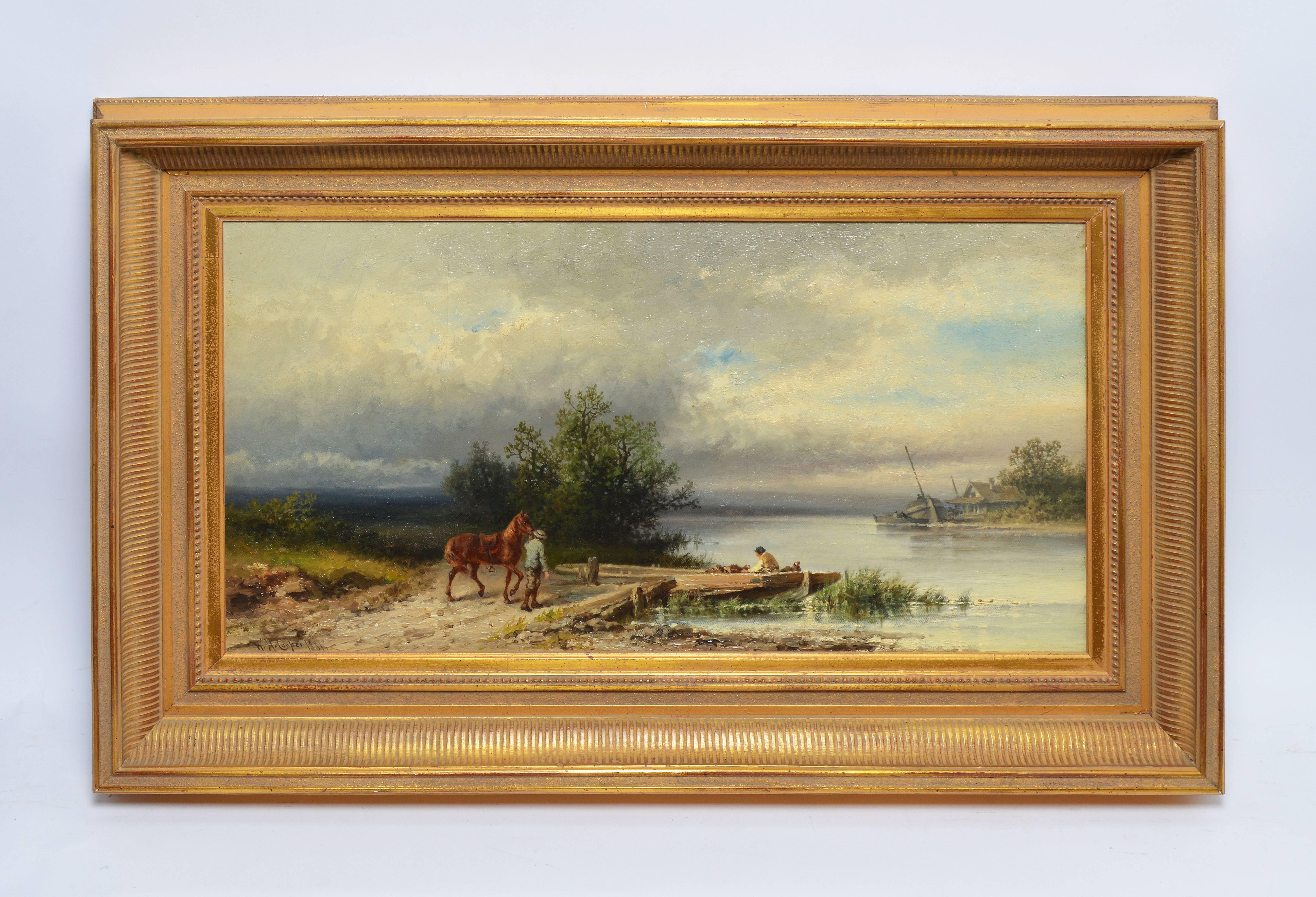 Walking the Hudson River  - Painting by William Henry Cooper