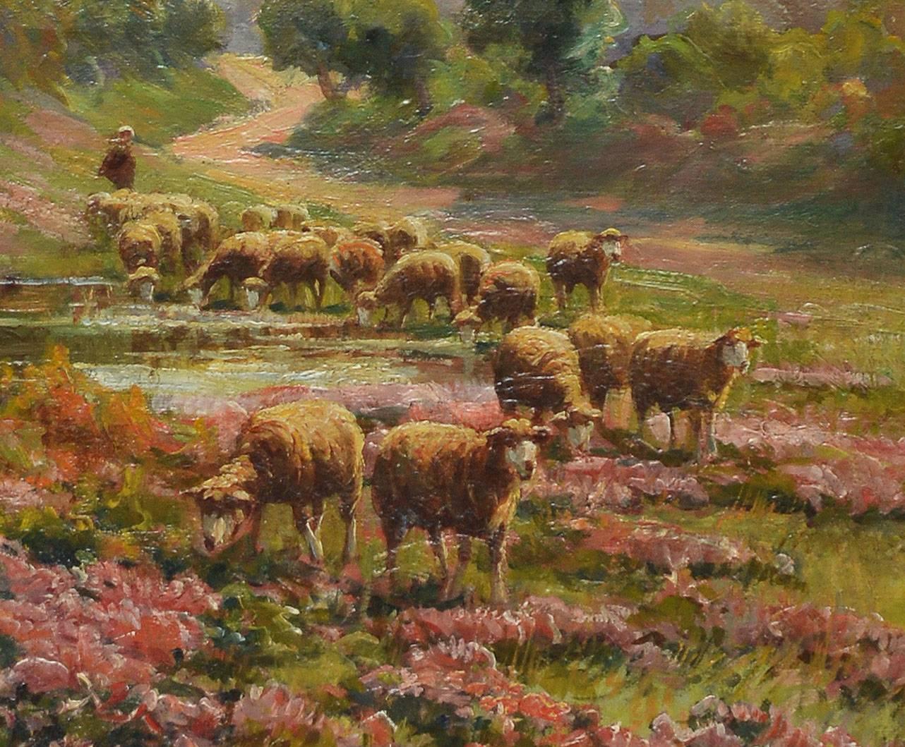 Sheep Grazing among Wild Flowers by Edouard Pail 3