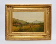Hudson River School view with Wild Flowers by Roswell Shurtleff