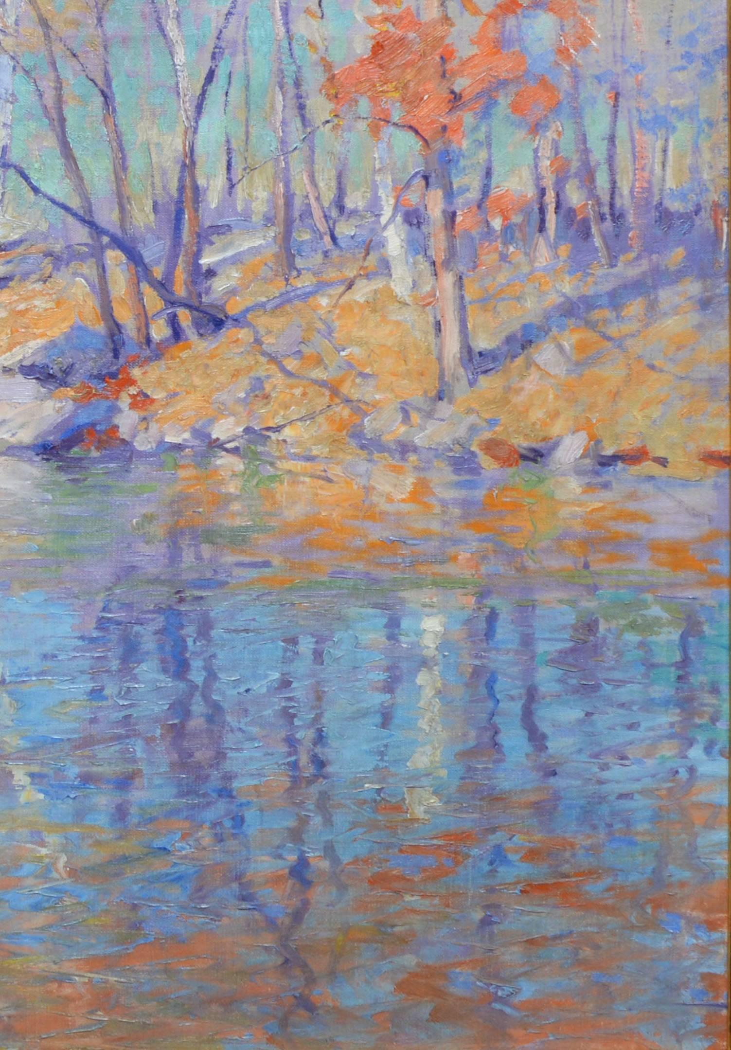 Fall River Landscape by Emile Gruppe - Impressionist Painting by Emile Albert Gruppe
