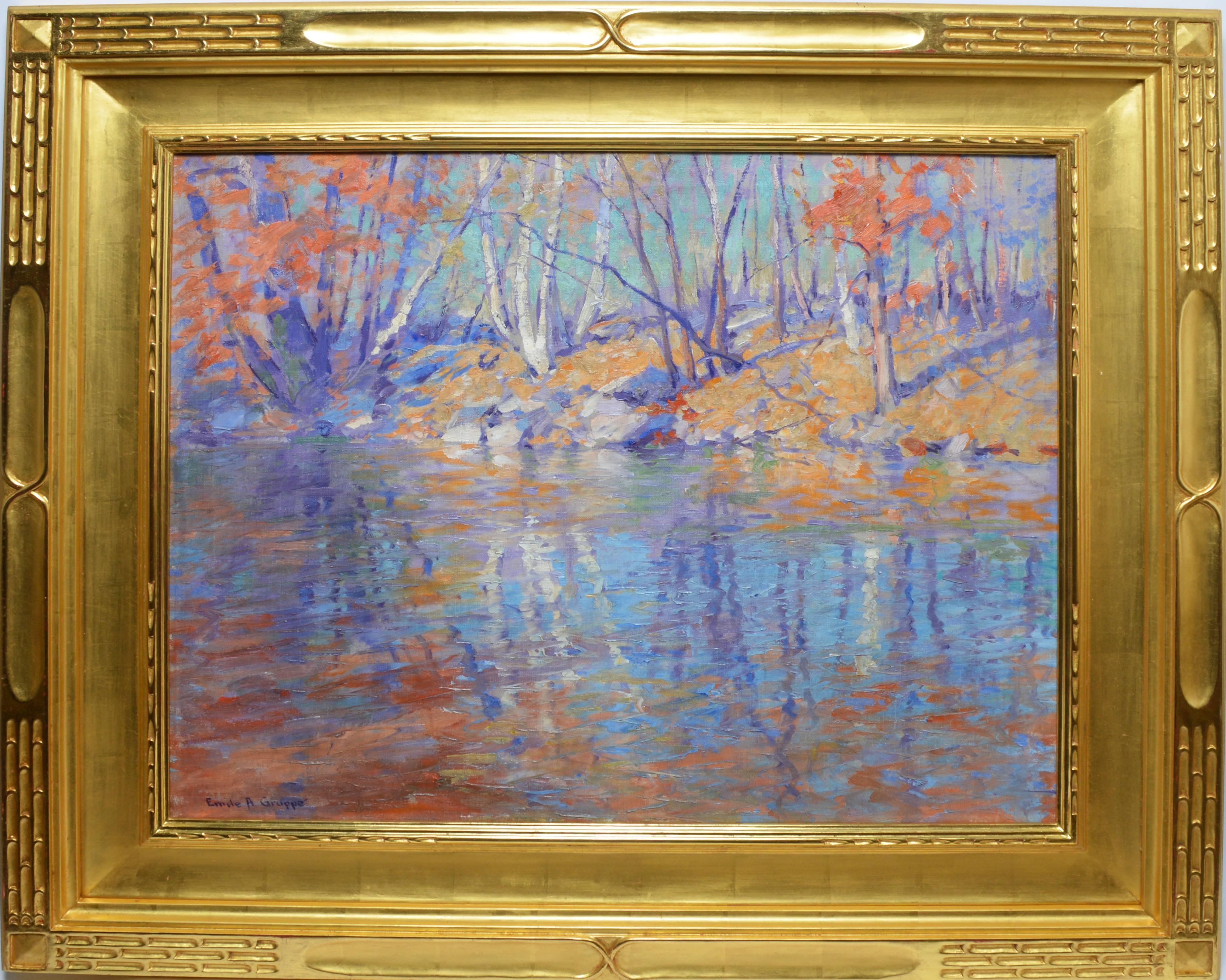 Emile Albert Gruppe Landscape Painting - Fall River Landscape by Emile Gruppe
