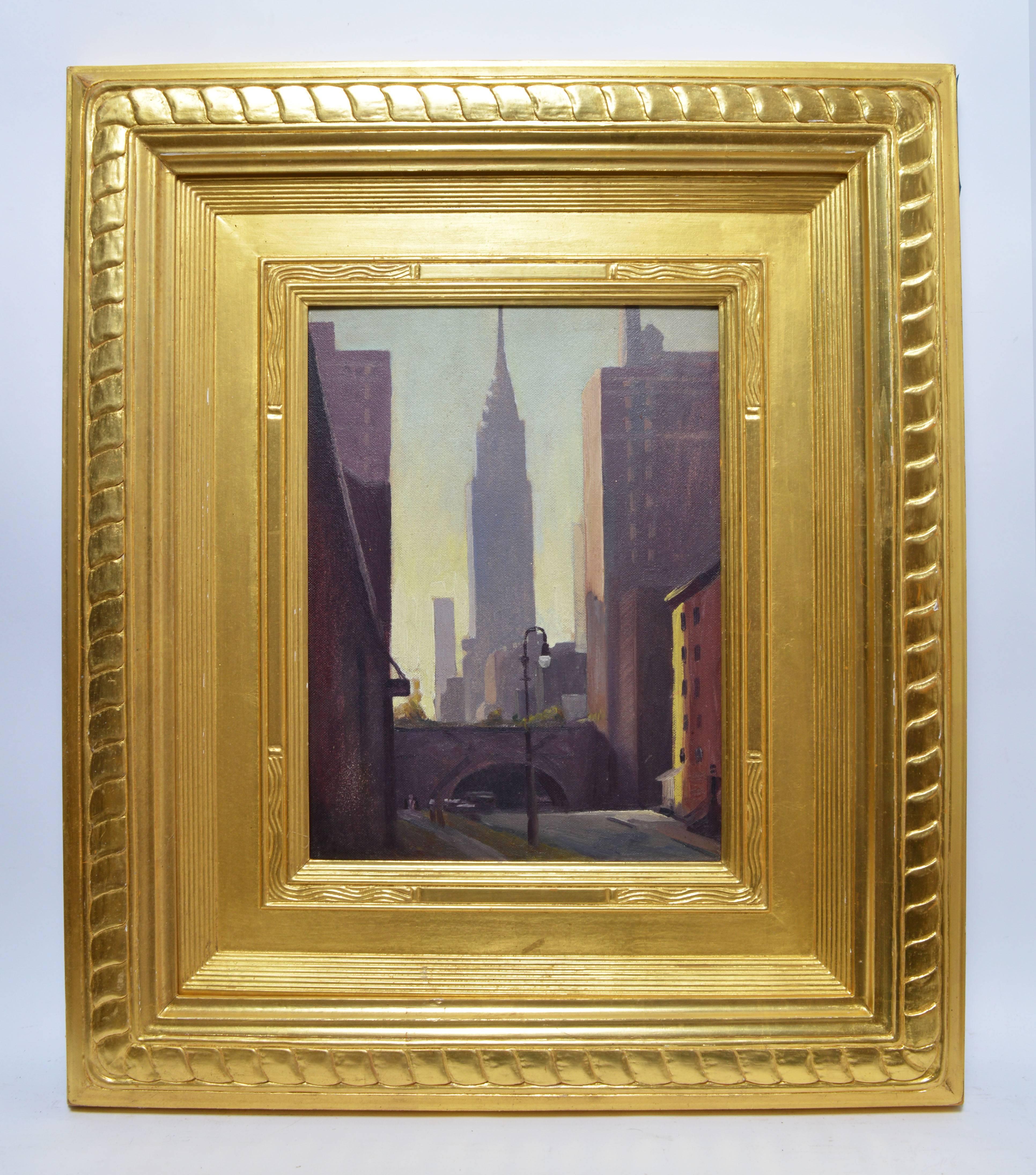 Ashcan School View of the Empire State Building, New York City - Painting by Unknown