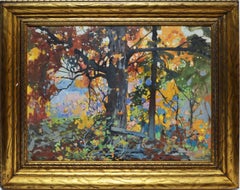 Fall Impressionist Landscape of Brown County Park 1936 by John Zwara