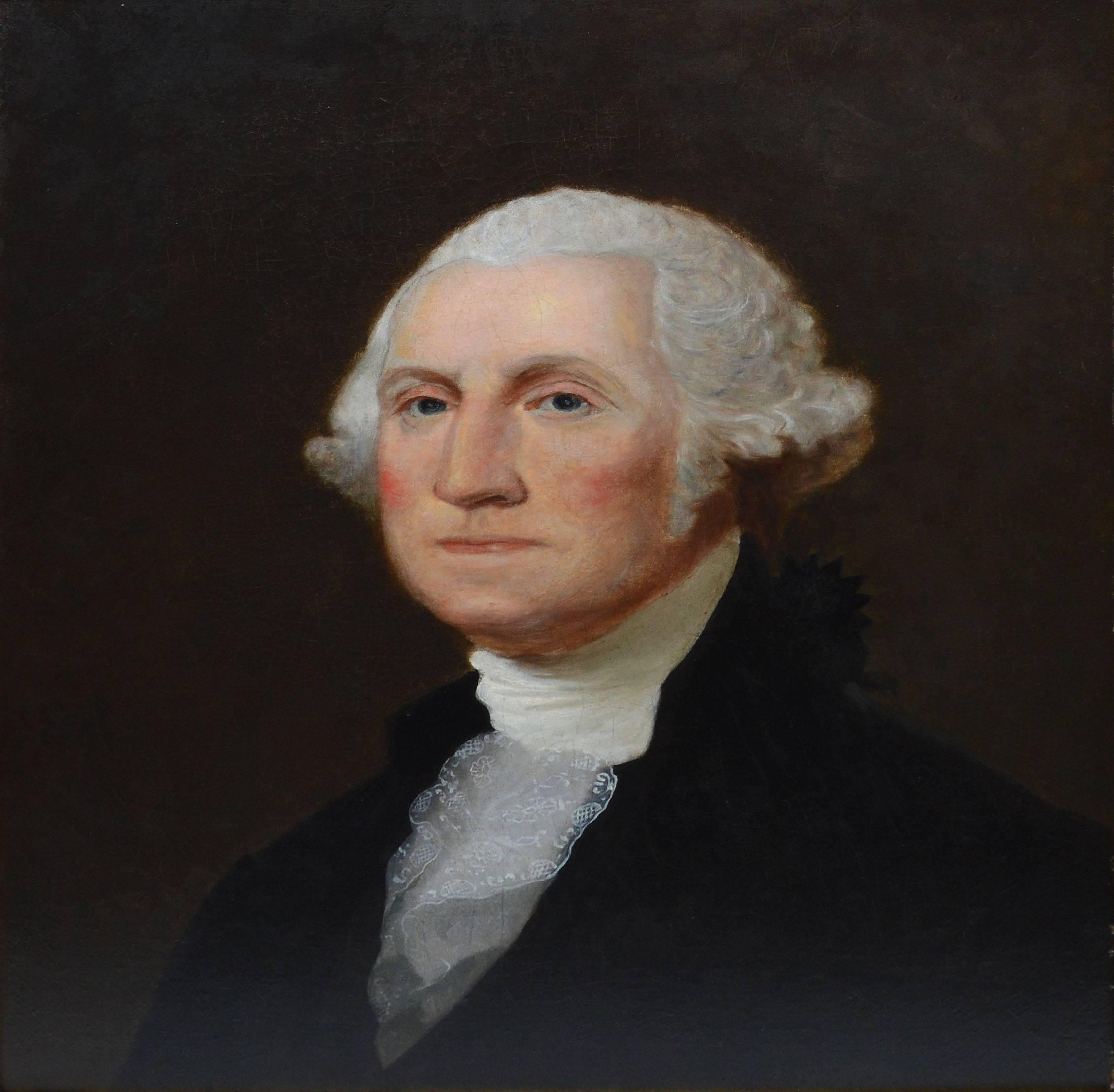 19th Century American School Portrait of George Washington - Realist Painting by Unknown