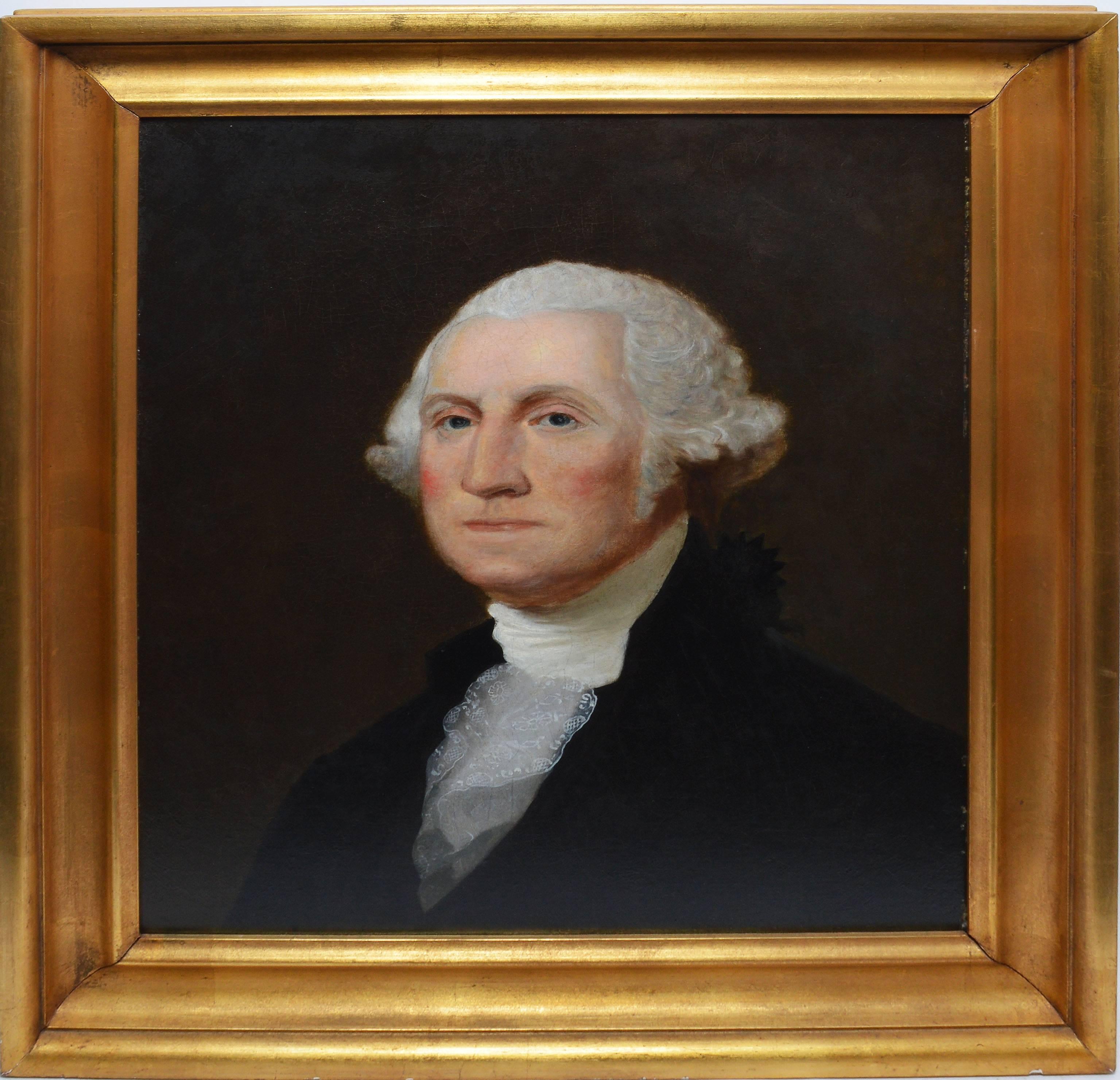 Unknown Portrait Painting - 19th Century American School Portrait of George Washington