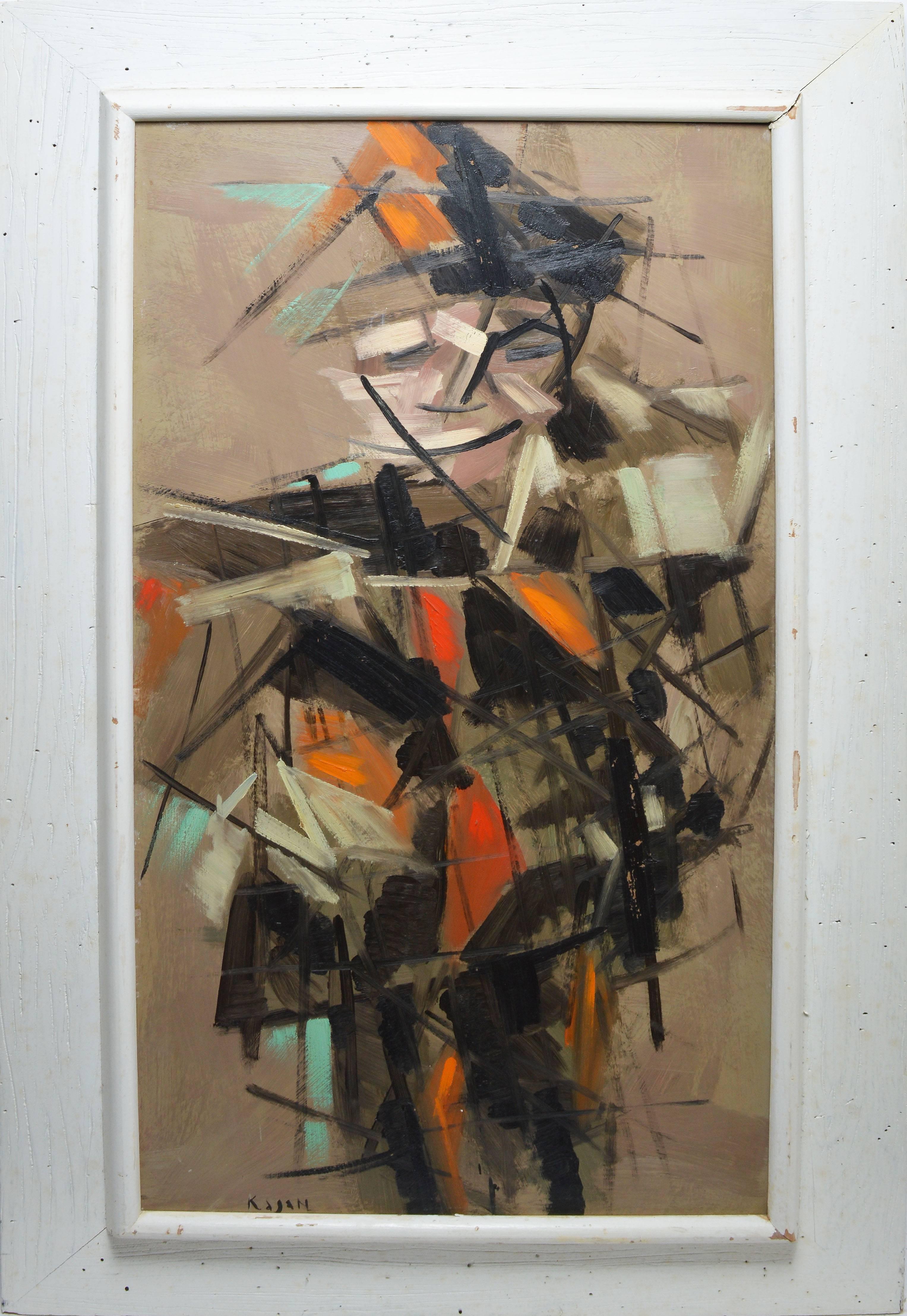 Unknown Abstract Painting - Cubist Figure by Kasan