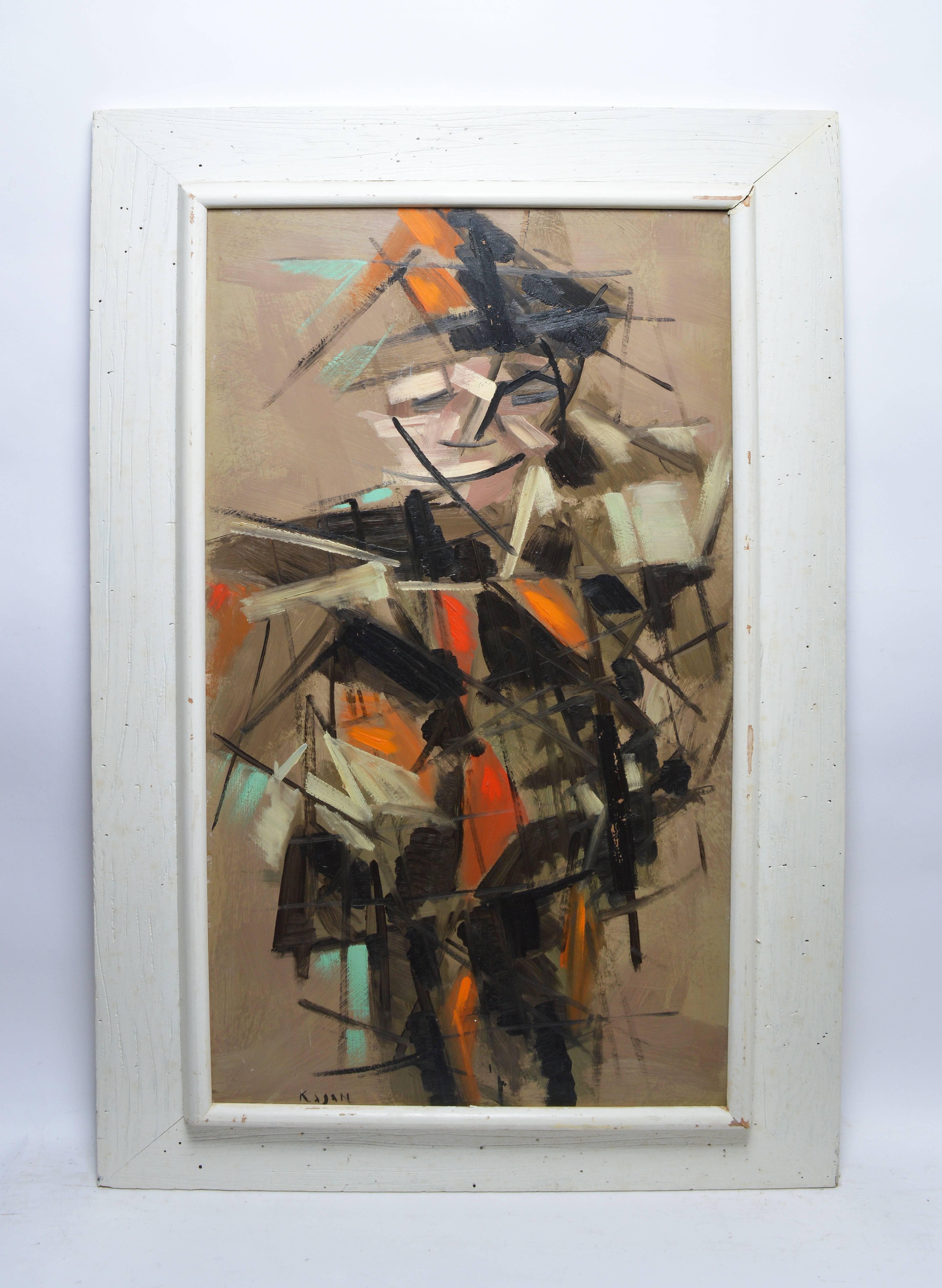 Cubist Figure by Kasan - Painting by Unknown