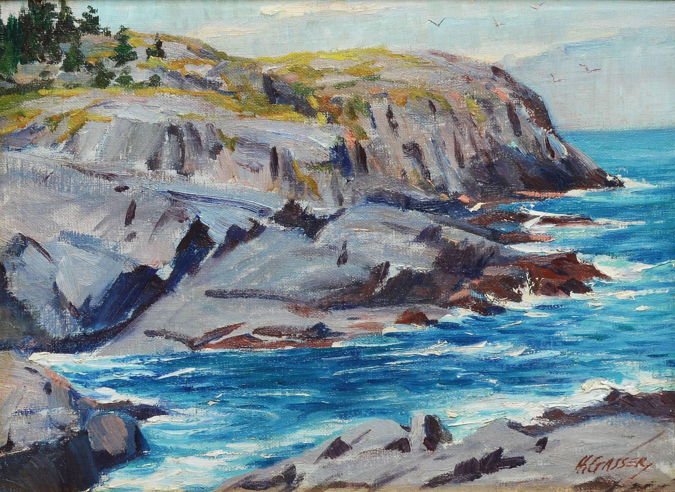 Surf Motif II by Henry Gasser - Impressionist Painting by Henry Martin Gasser