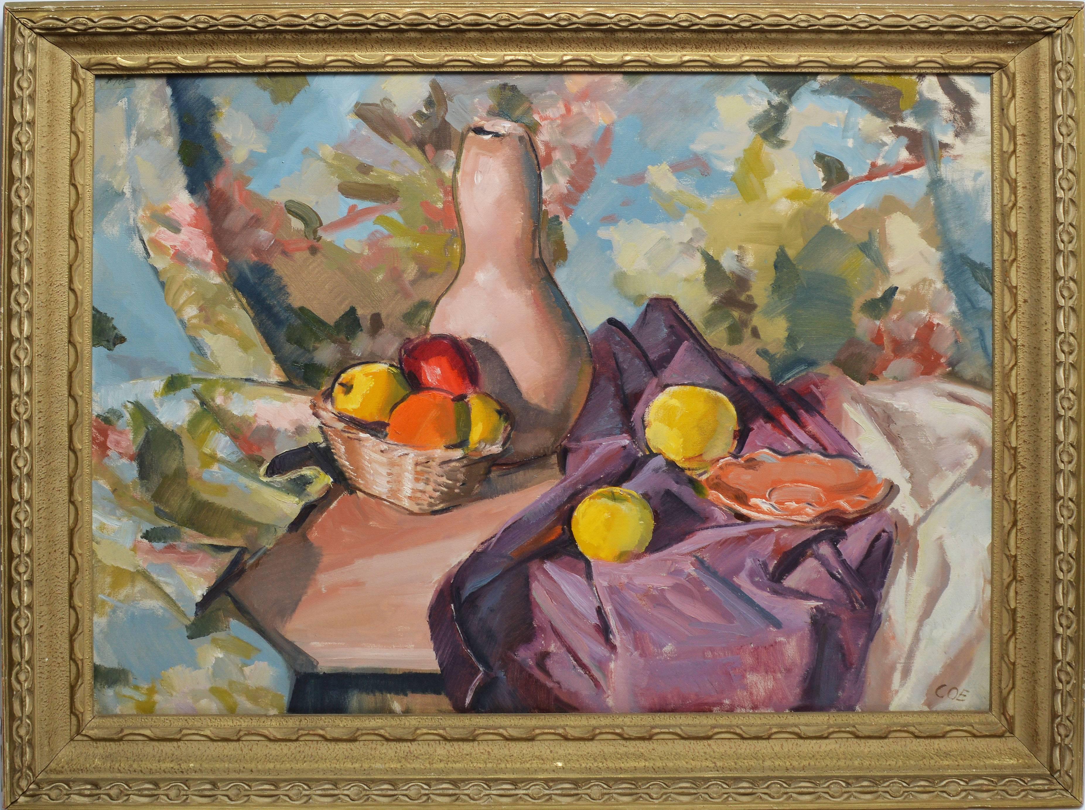 Unknown Still-Life Painting - Modernist Fruit Still Life