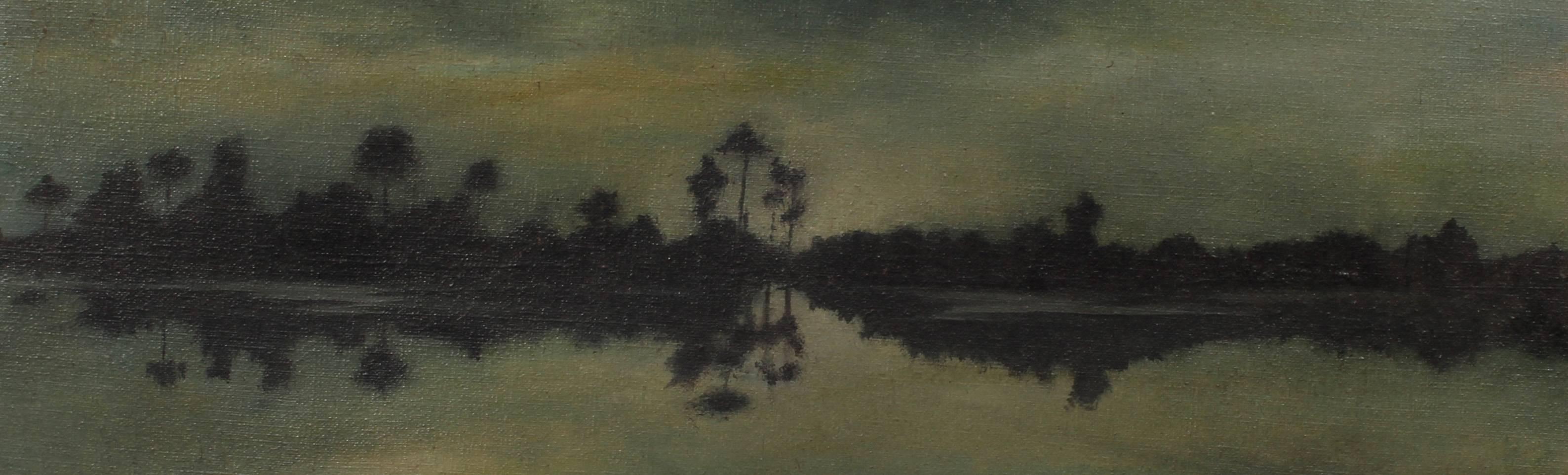 Southern Swamp Landscape - Tonalist Painting by Unknown