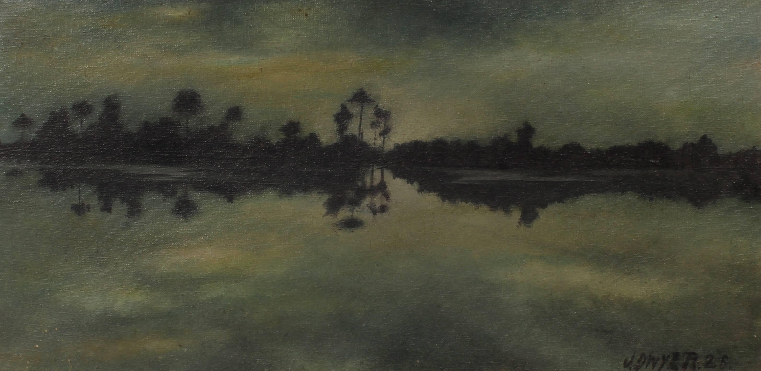 Southern Swamp Landscape - Painting by Unknown