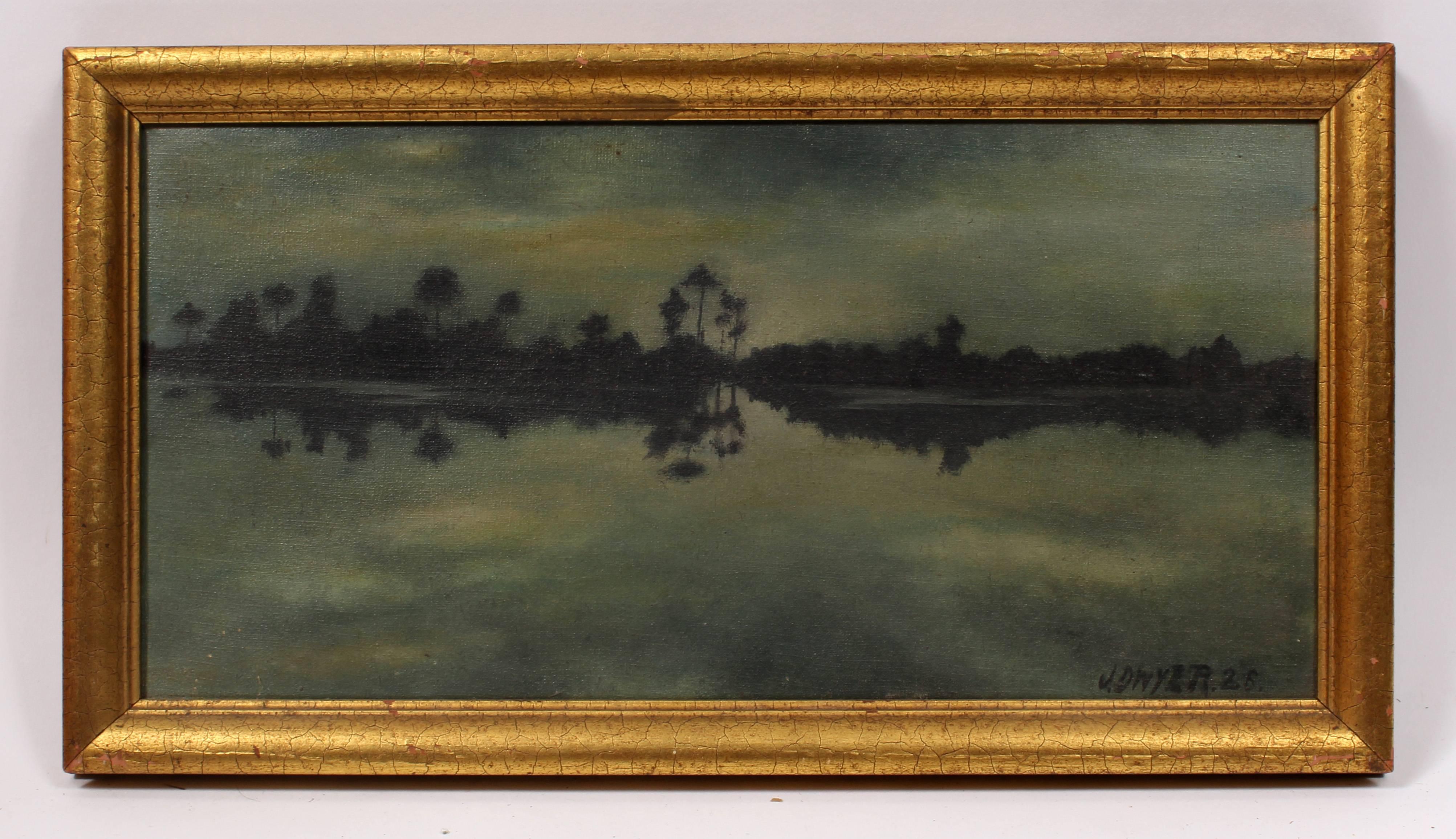 Unknown Landscape Painting - Southern Swamp Landscape
