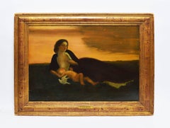 "The Golden Stream", Sunset Figurative Landscape by Arthur Bowen Davies