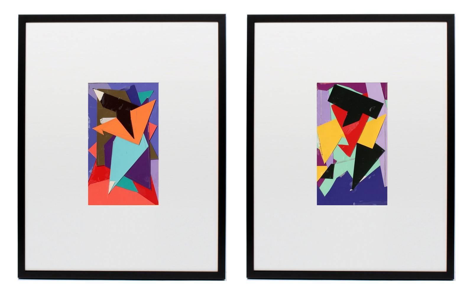 Pair of Cut Paper Collages - Mixed Media Art by Ricardo Morin