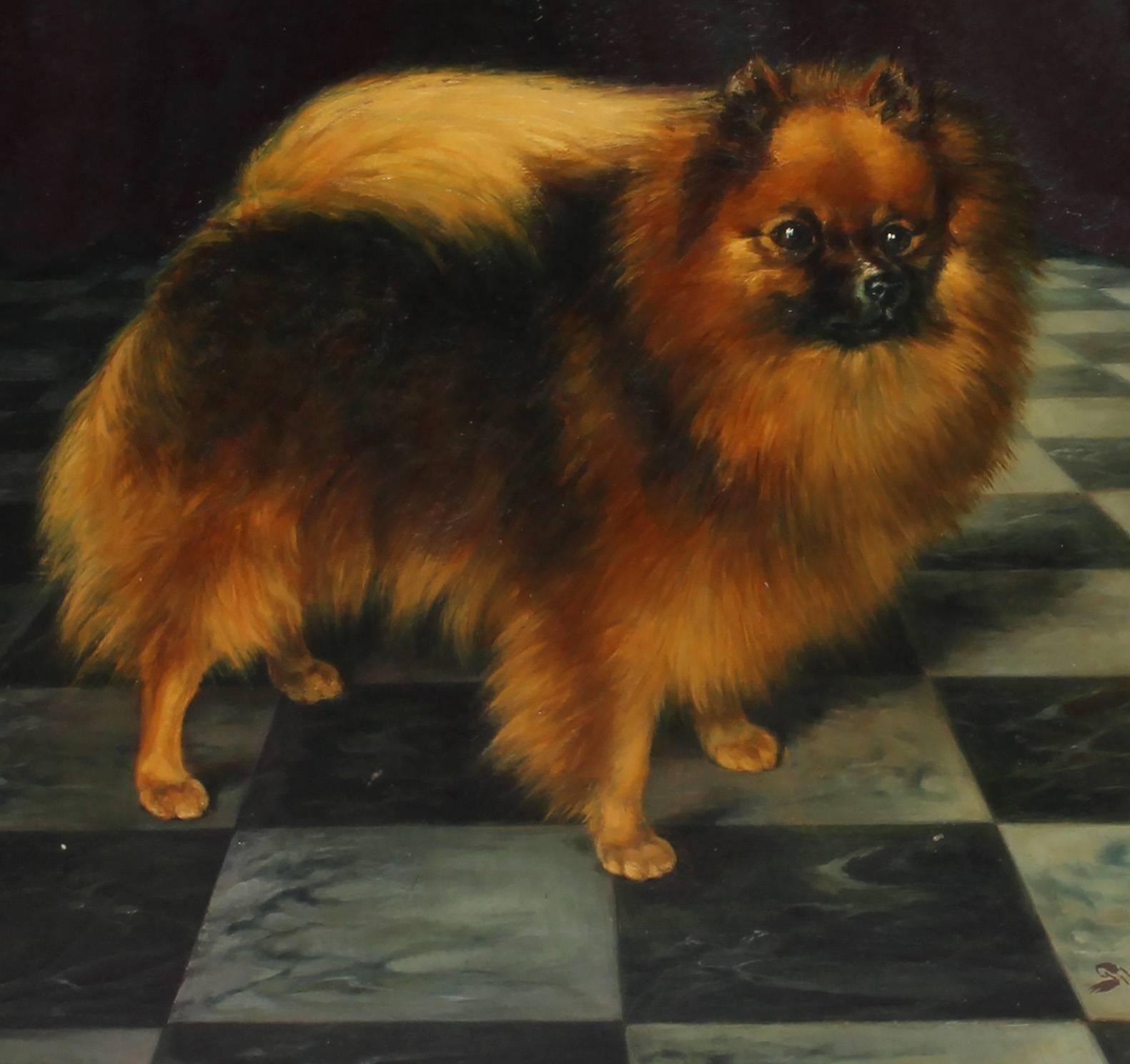 Champion Dog Portrait - Realist Painting by William Gilman Low