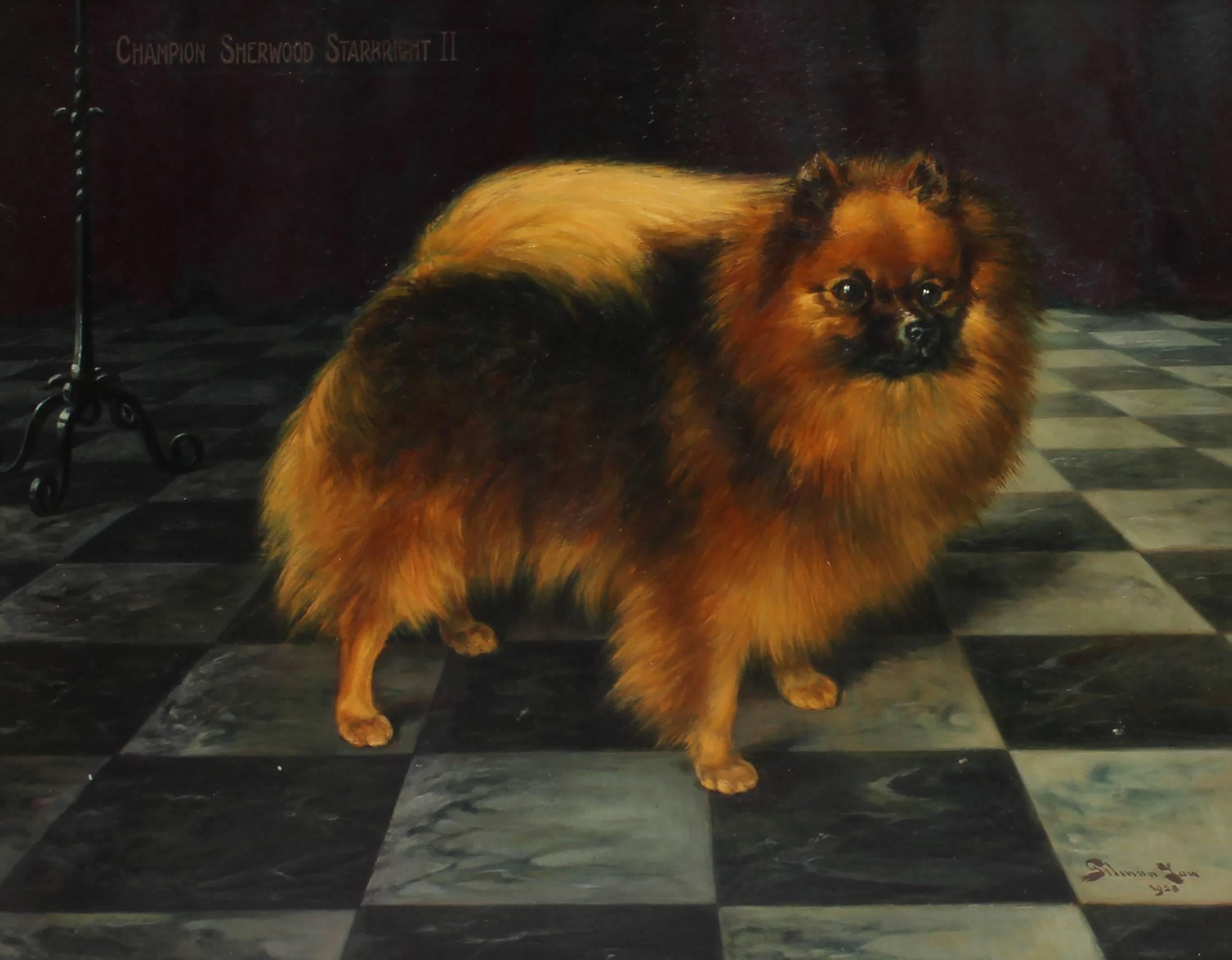 Champion Dog Portrait - Painting by William Gilman Low