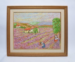 Paysage floral français pointilliste de Lucia Fortuny