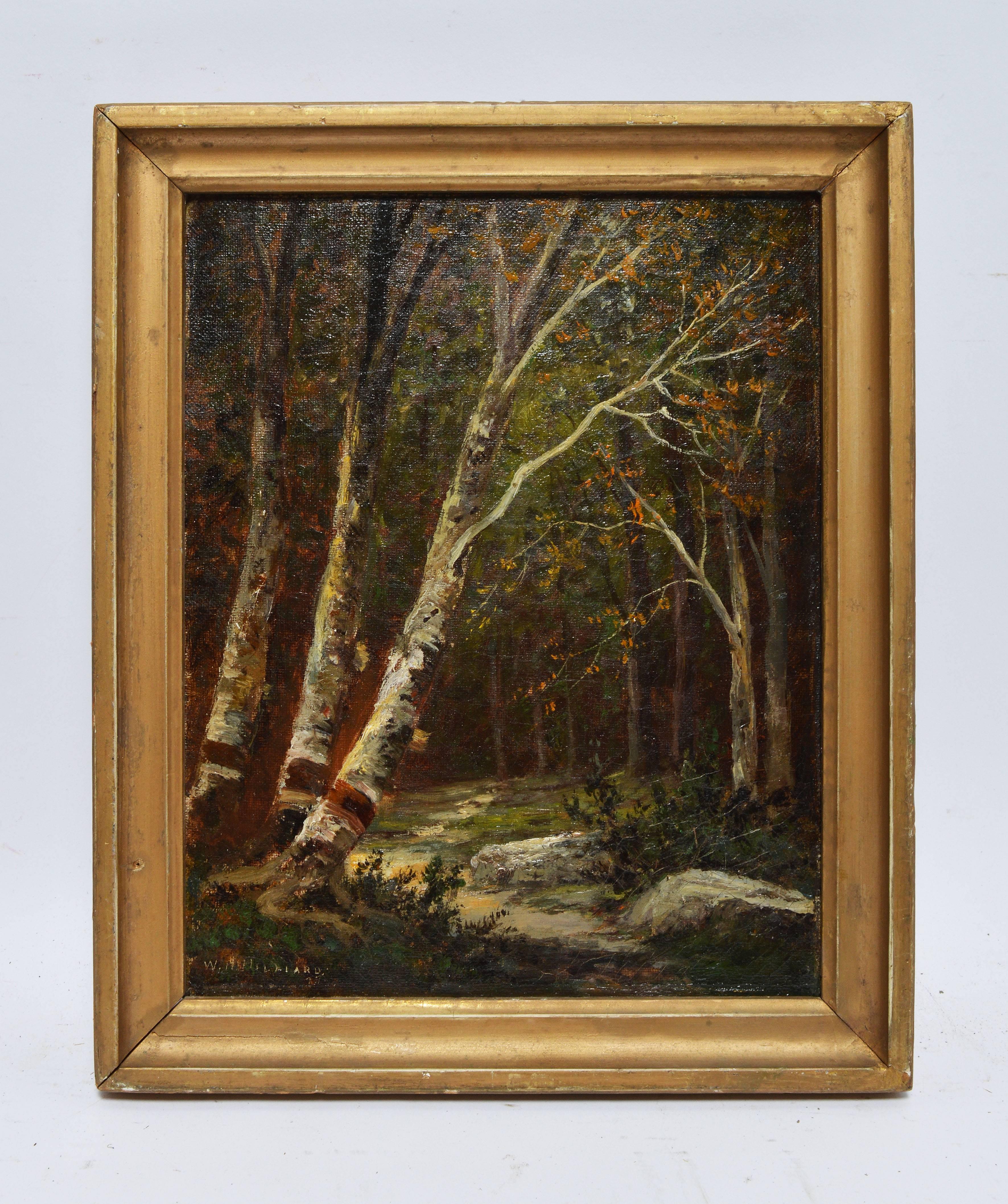 Hudson River School Forest Landscape by William Hilliard - Painting by William Henry Hilliard