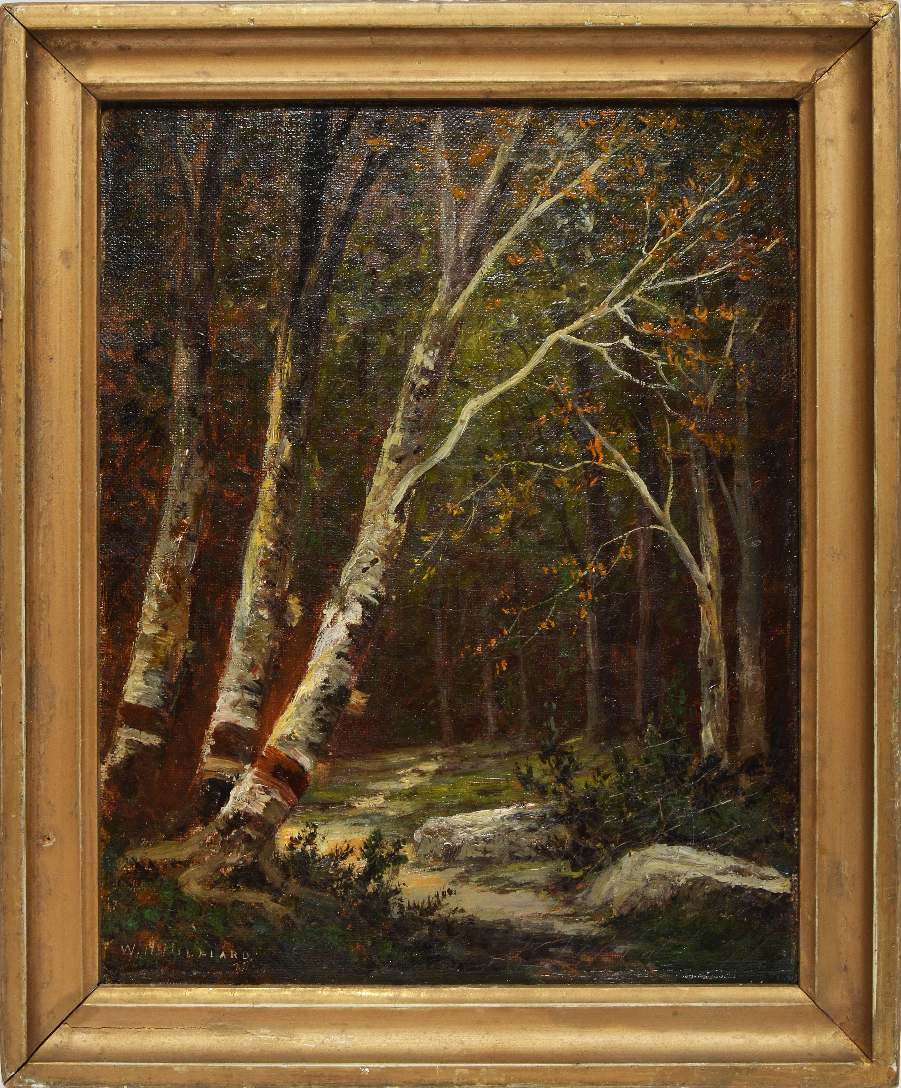 William Henry Hilliard Landscape Painting - Hudson River School Forest Landscape by William Hilliard
