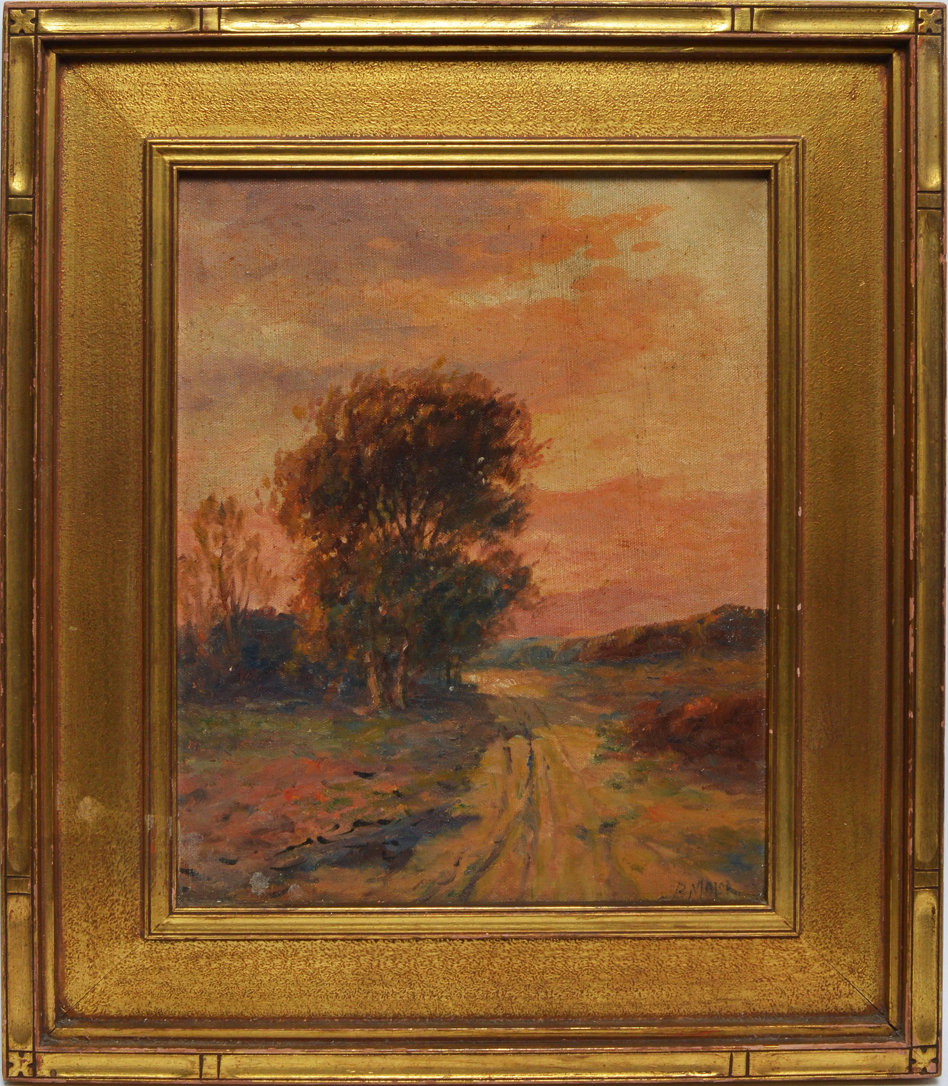 Boris B. Major Landscape Painting - Sunset Landscape by Boris B Major