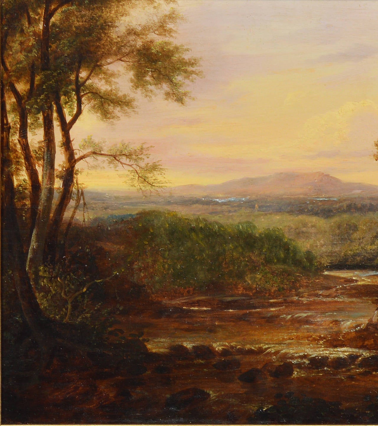 Hudson River School Sunset Landscape circa 1850 1