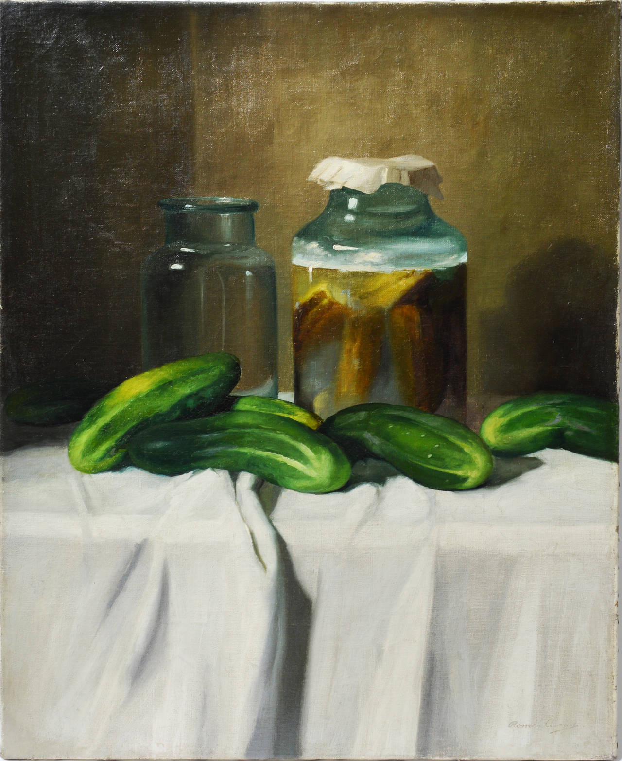 Romek Arpad Still-Life Painting - The Pickle Jar