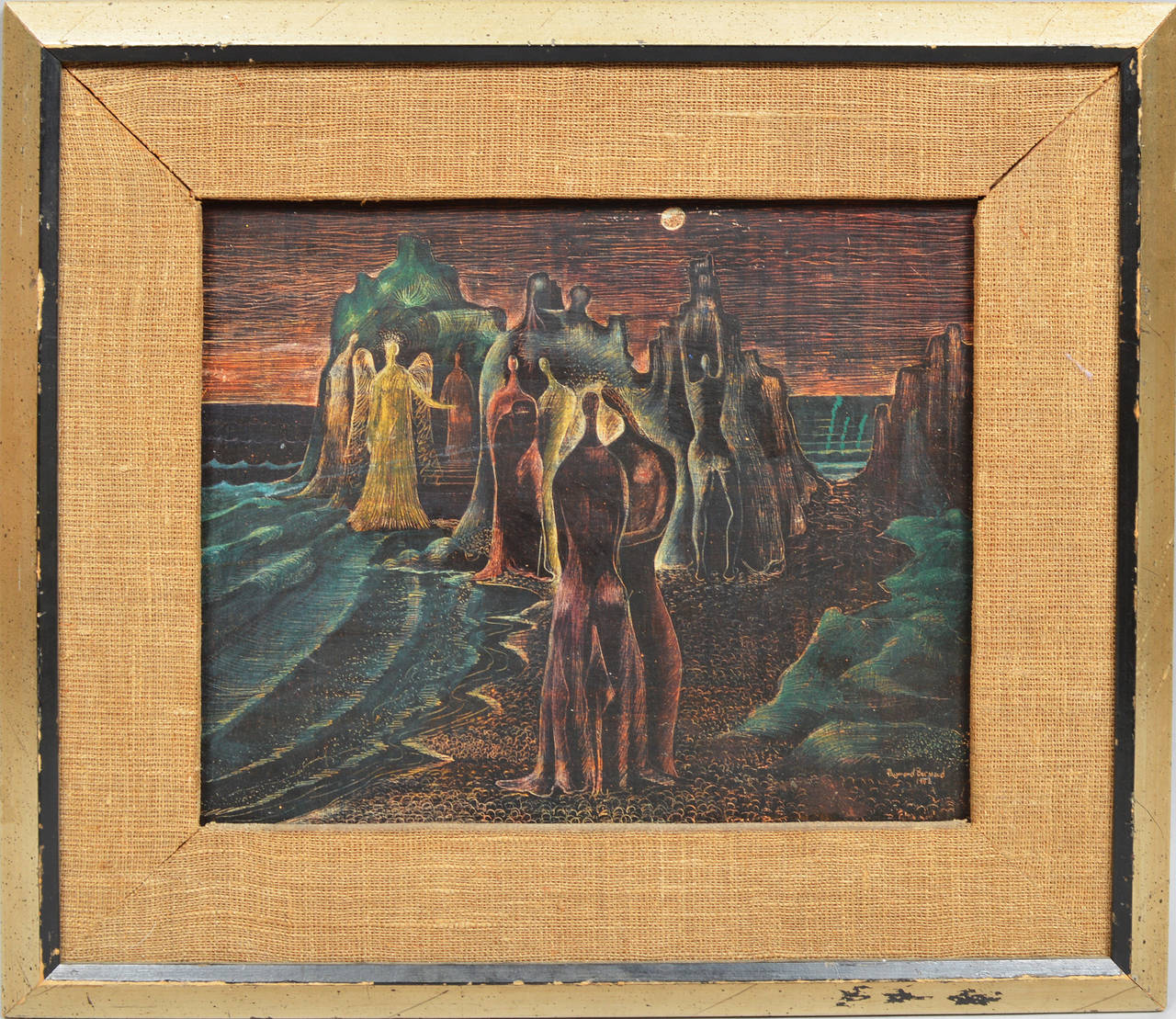 The Beach Gathering - Painting by Raymond Brossard