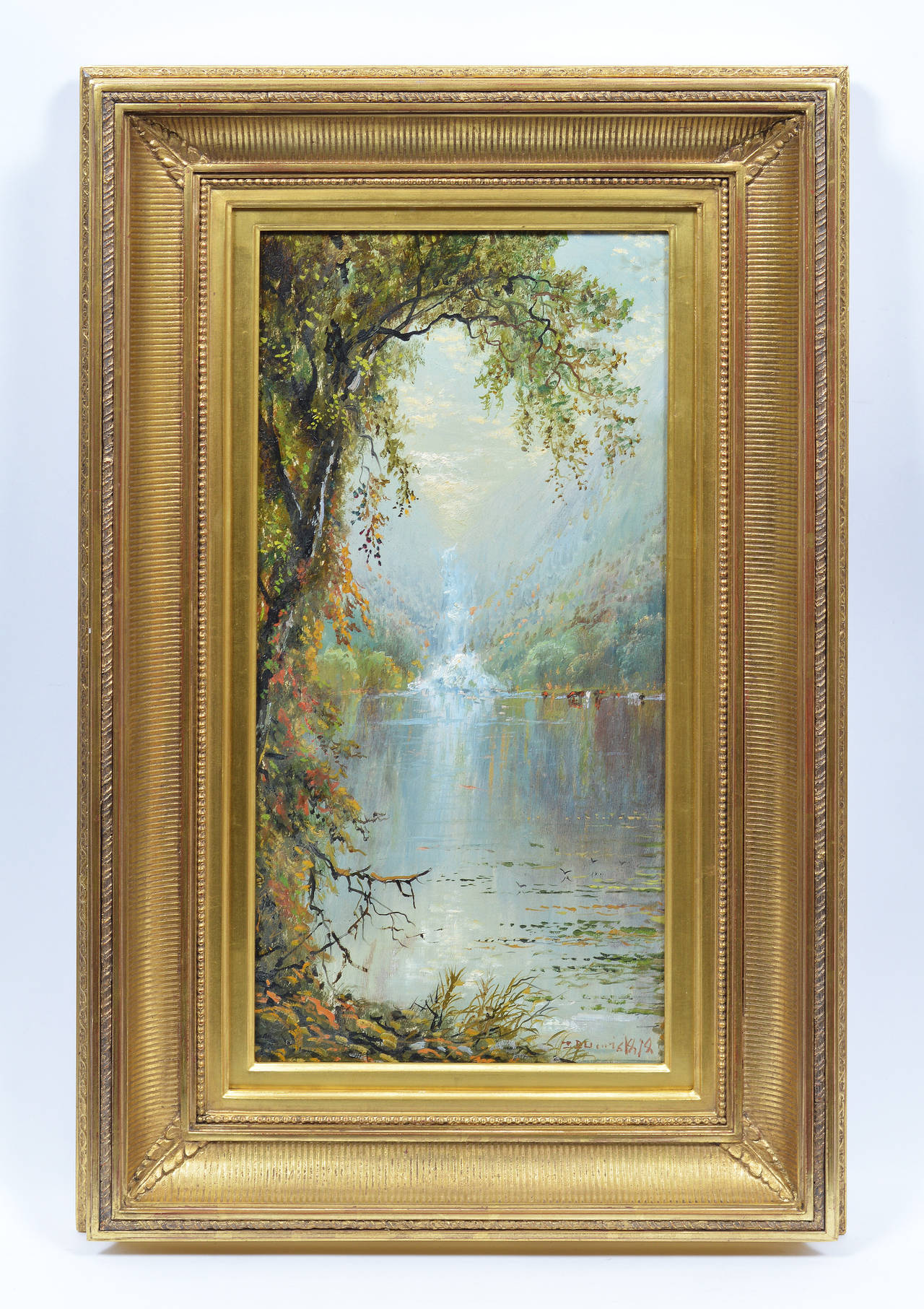 Spring on the Hudson River - Painting by Edmund Darch Lewis