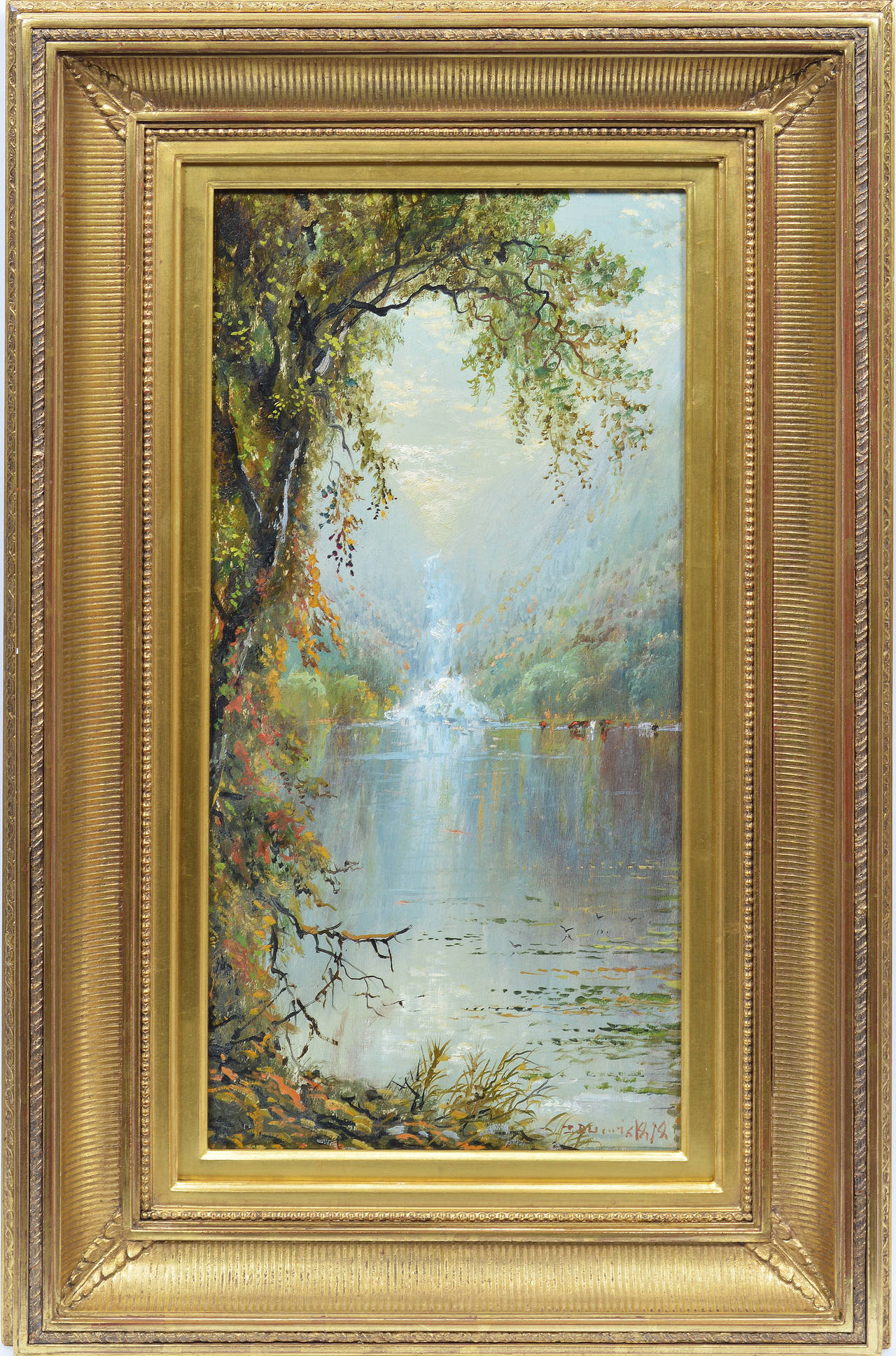 Edmund Darch Lewis Landscape Painting - Spring on the Hudson River